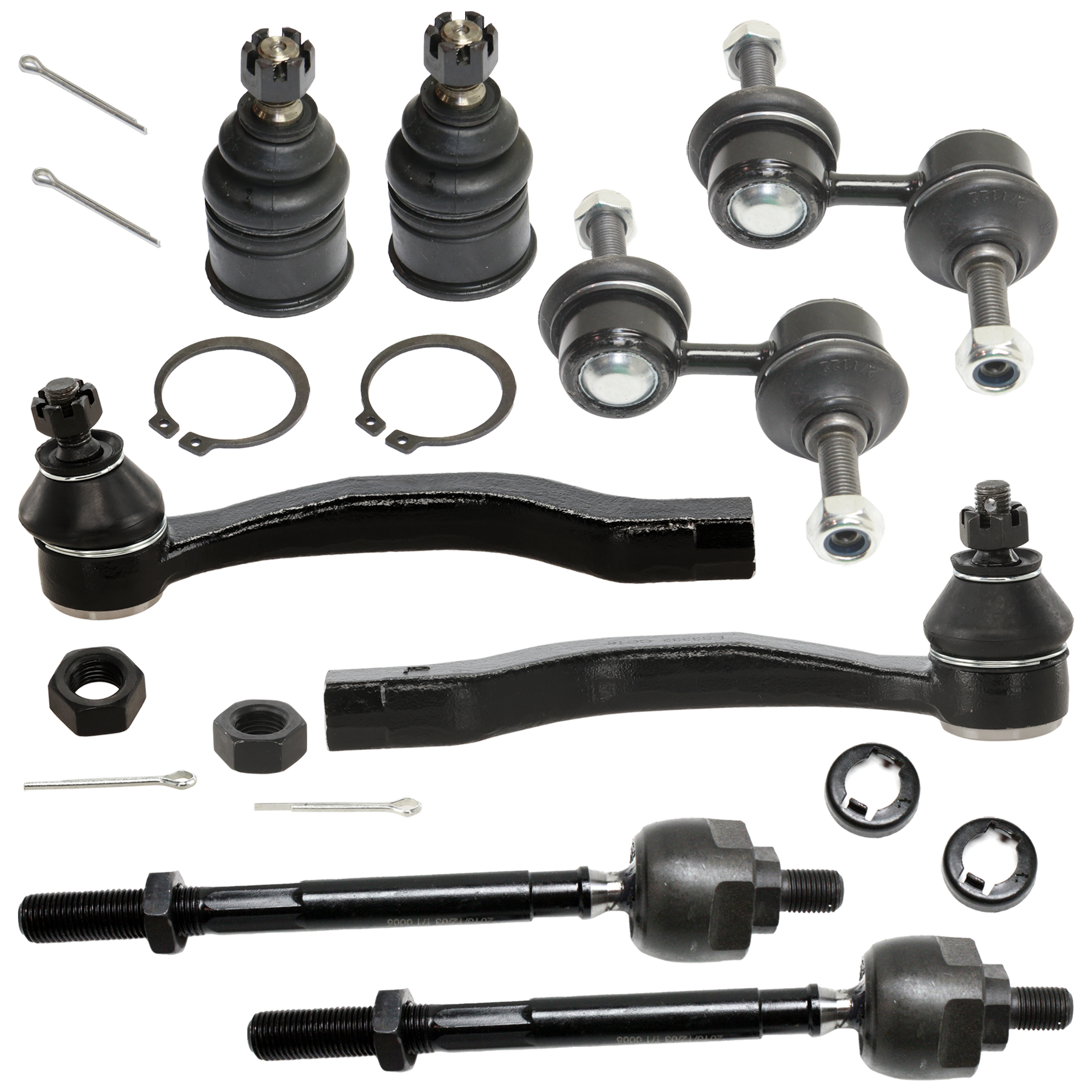 AM CR V 97-01 FRONT SUSPENSION KIT RH AND LH 8 pc Kit with Ball Joint Sway Bar Link and Tie Rod End SKU KIT 060724-47 OEM 104216-254007-1014786-2601427