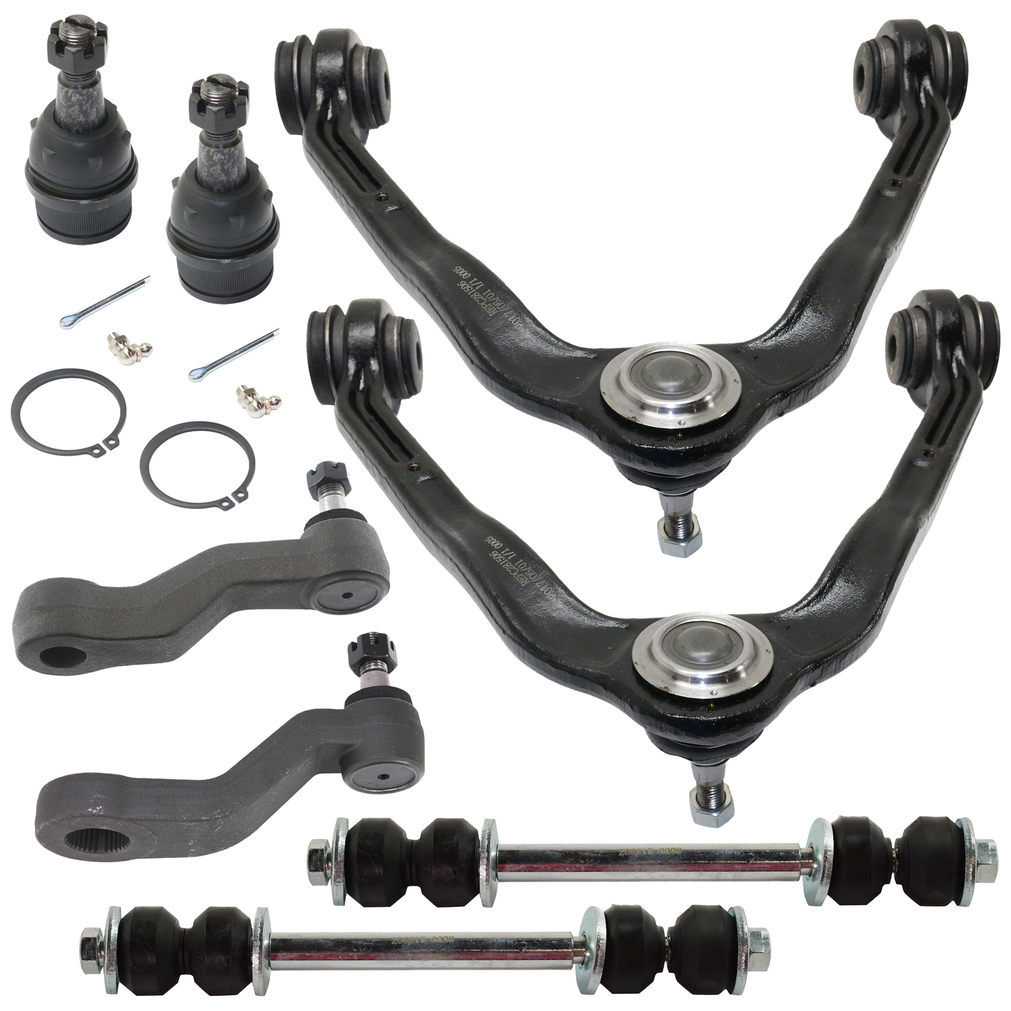 AM SILVERADO SIERRA 1500-99-06 FRONT SUSPENSION KIT 8 pc Kit with Ball Joint Control Arm Idler Arm Pitman Arm and Sway Bar Link SKU KIT 060724-58 OEM 104327-2601528-5051272-1247