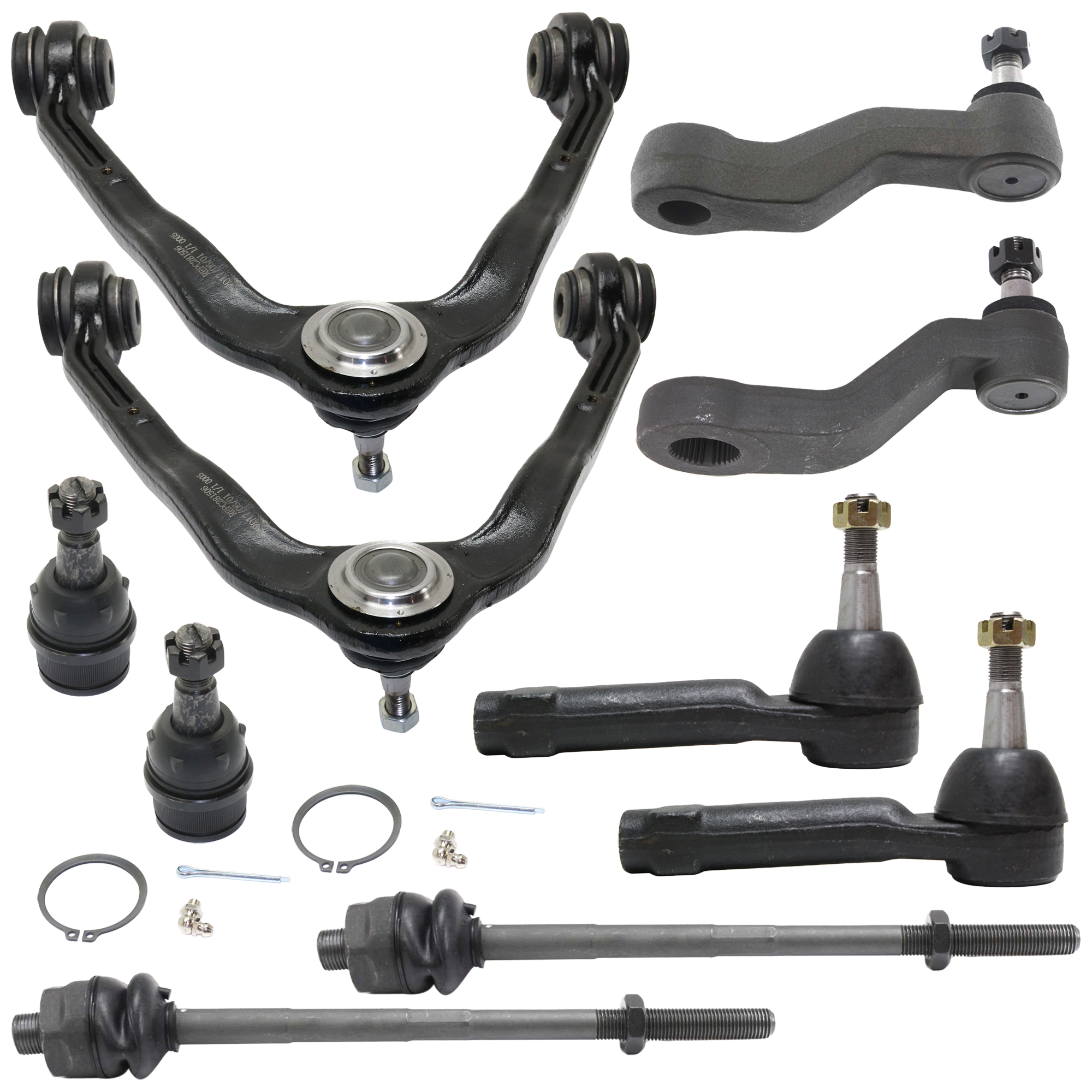 AM SILVERADO SIERRA 1500-99-06 FRONT SUSPENSION KIT RH AND LH 10 pc Kit with Ball Joint Control Arm Idler Arm Pitman Arm and Tie Rod End SKU KIT 060724-70 OEM 104327-2601528-5051272-1247
