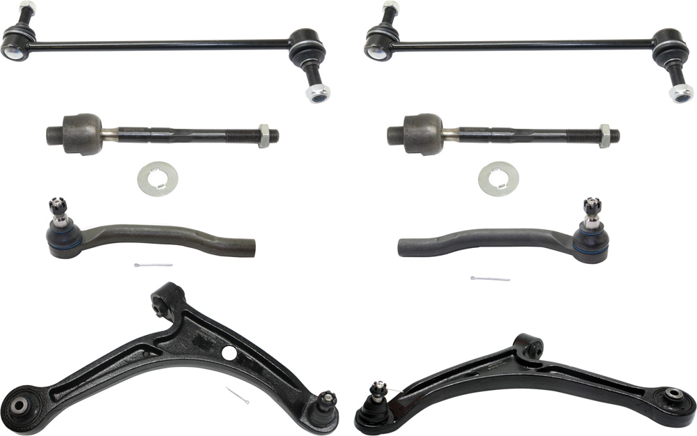 AM PILOT 04-05 FRONT CONTROL ARM KIT RH AND LH Lower w ball joint s 8 pc Kit with Sway Bar Link and Tie Rod End SKU KIT 060817-09 OEM 51360S3VA01-51360S3VA03-51360S