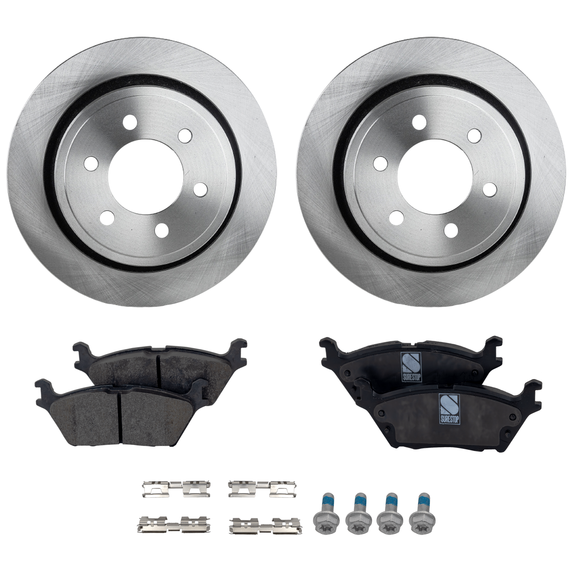 AM F 150-15-17 REAR BRAKE DISC AND PAD KIT 4 pc Kit SKU KIT 060824-02 OEM 42281-850309-60054220-680976R