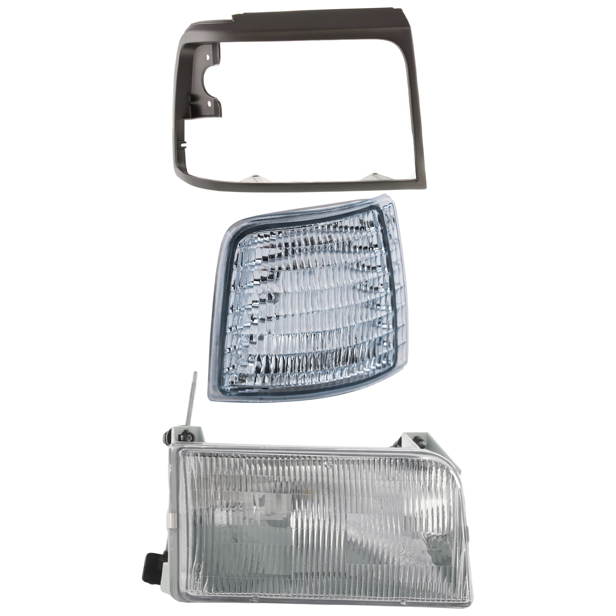 AM F SERIES 92-97 HEAD LAMP RH Assembly Halogen 3 pc kit with Headlight Door and Corner Light SKU KIT 060824-06 Partslink FO2503114 FO2551108 FO2513130 OEM F2TZ13008A F2TZ15A201C F2TZ130