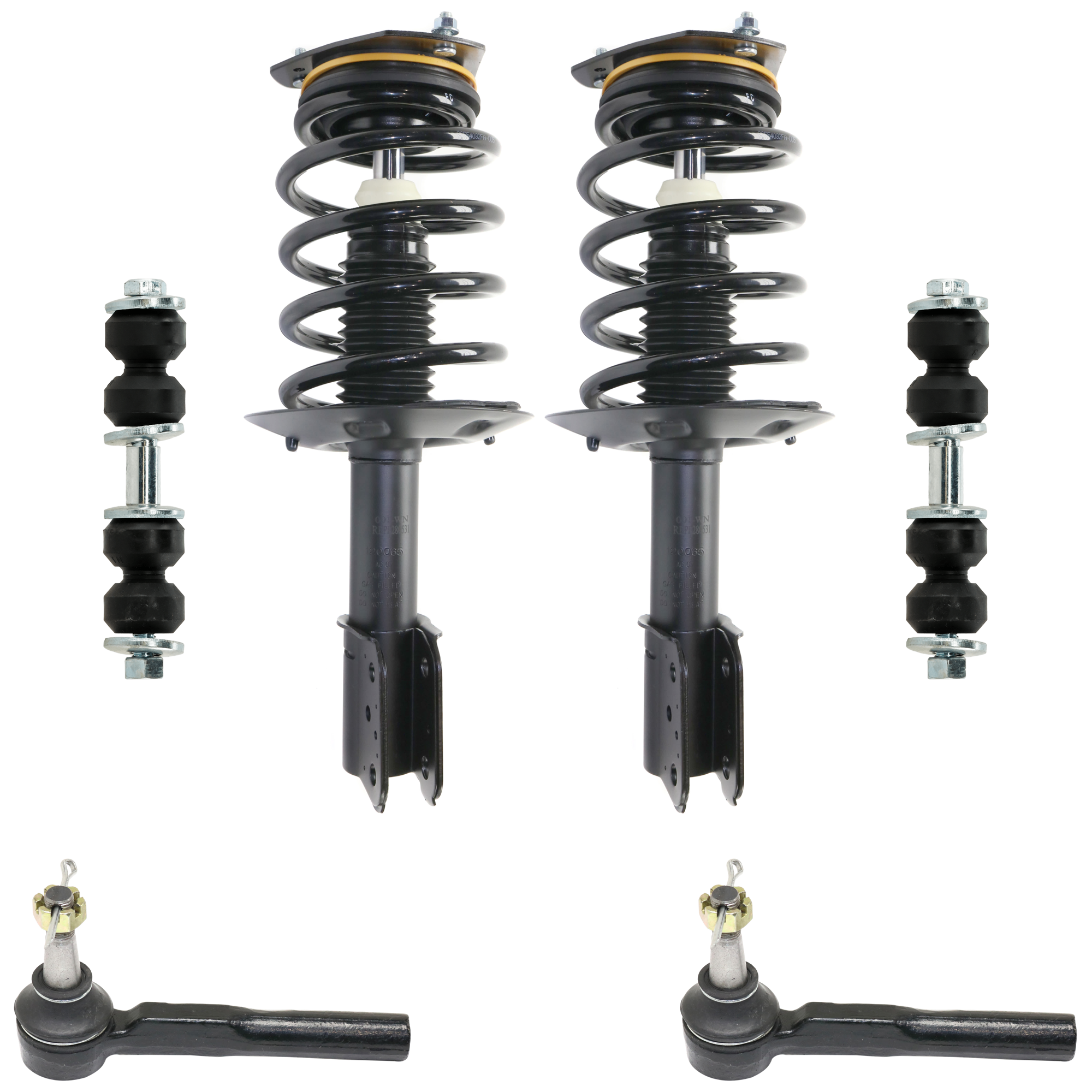 AM AZTEK 01-05 RENDEZVOUS 02-07 FRONT SUSPENSION KIT RH AND LH 6 pc kit Loaded Strut SKU KIT 060824-18 OEM 10314753-10314754-2652257-5451