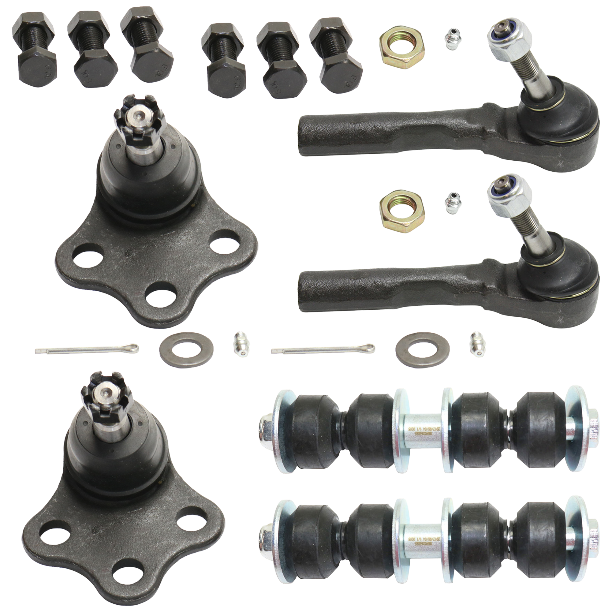 AM CAVALIER SUNFIRE 97-05 MALIBU 97-03 FRONT SUSPENSION KIT RH AND LH 6 pc Kit with Ball Joint Tie Rod End and Sway Bar Link SKU KIT 060824-24 OEM 104258-282022-2601490-5051102