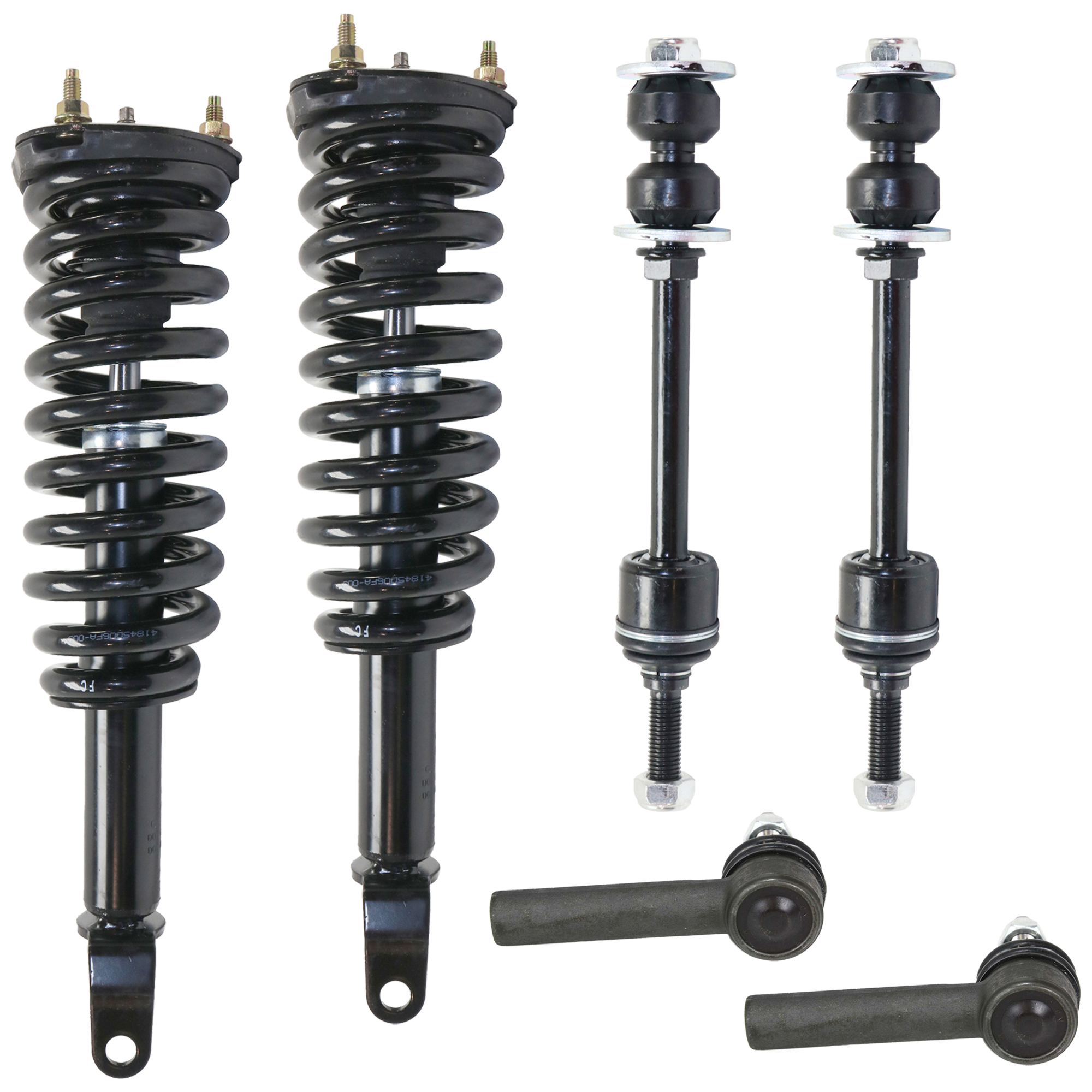 AM DAKOTA 05-09 RAIDER 06-09 FRONT SUSPENSION KIT RH AND LH RWD 6 pc Kit with Loaded Strut Sway Bar Link and Tie Rod End SKU KIT 060824-26 OEM 68020856AB 52855697AE 2651903
