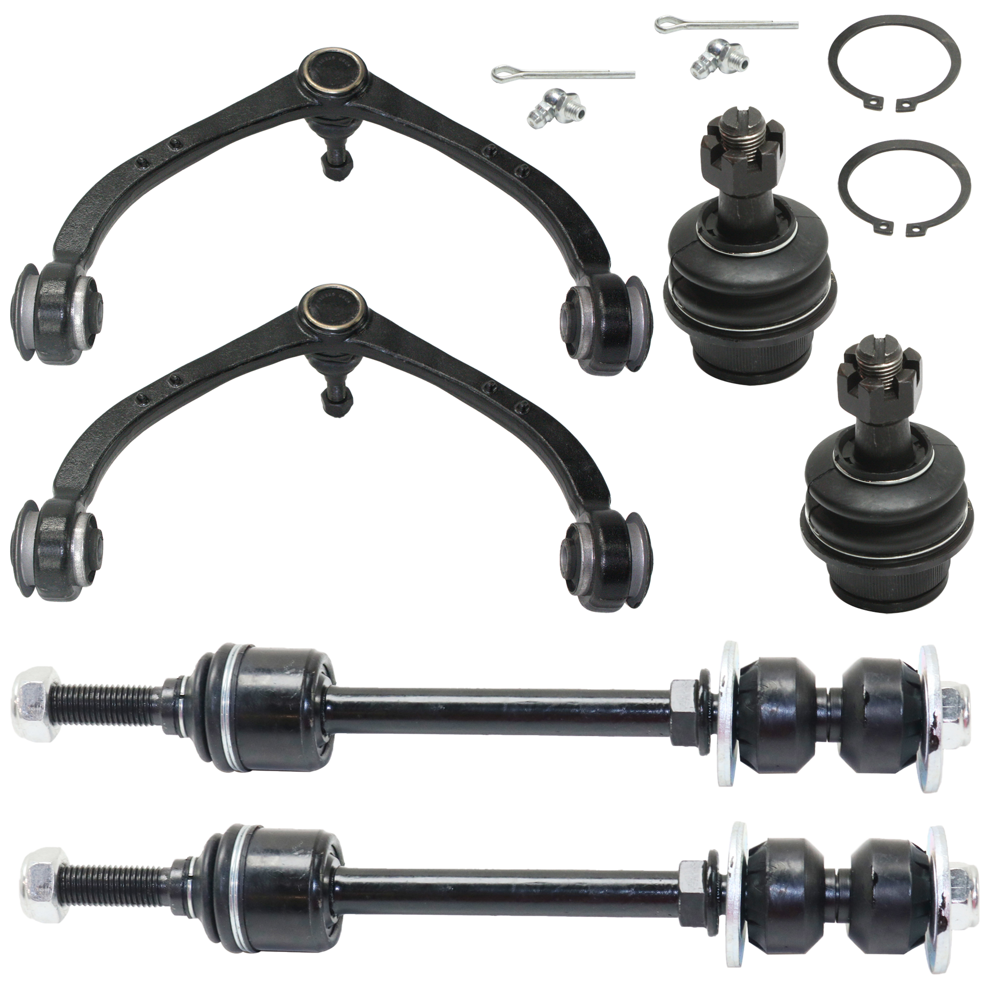 AM DAKOTA 05-11 FRONT SUSPENSION KIT RH AND LH 6 pc Kit with Ball Joint Control Arm and Sway Bar Link SKU KIT 060824-29 OEM 2601668-5051375-10480605-45D23