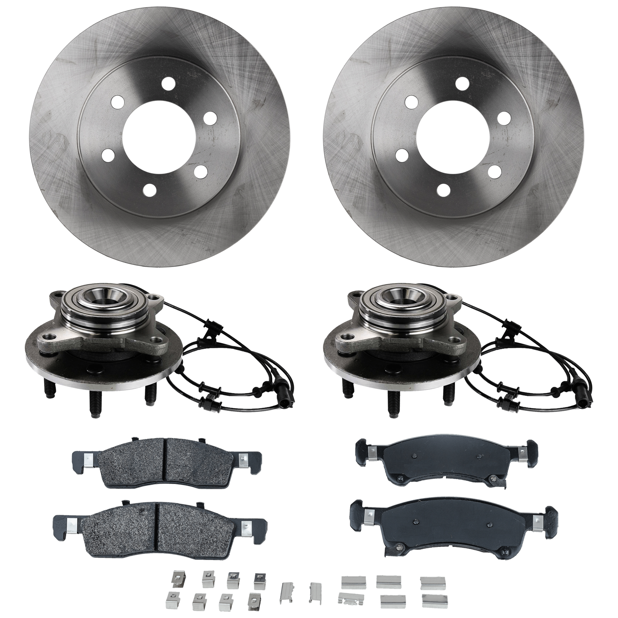 AM EXPEDITION NAVIGATOR 03-06 FRONT BRAKE DISC AND PAD KIT 5 pc kit 2 Wheel Set SKU KIT 060824-40 OEM 6L1Z1104D 2L1Z1125AA 6L1Z1125A