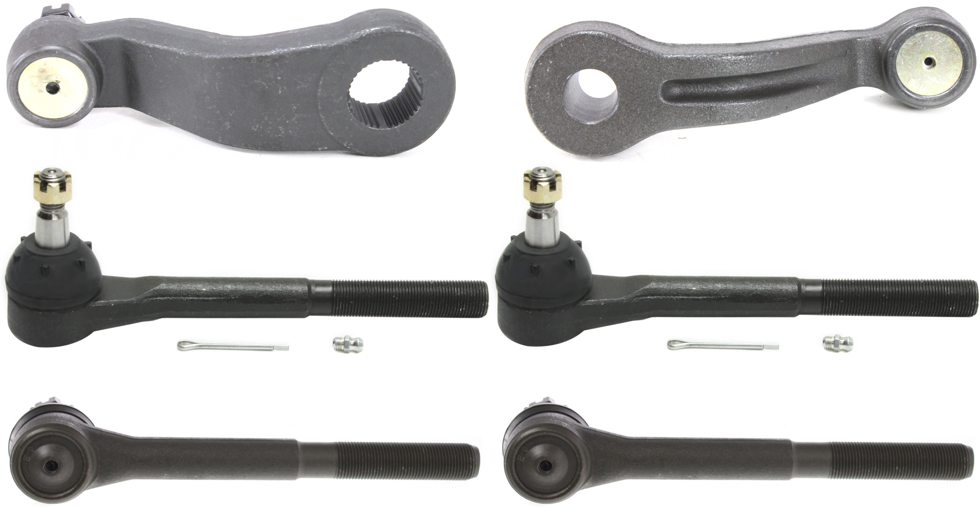 AM C K FULLSIZE P U 93-00 FRONT SUSPENSION KIT 6 pc Kit w Idler Arm Pitman Arm and Tie Rod Ends SKU KIT 061114-01 OEM 190142-986008-2683691-4501103