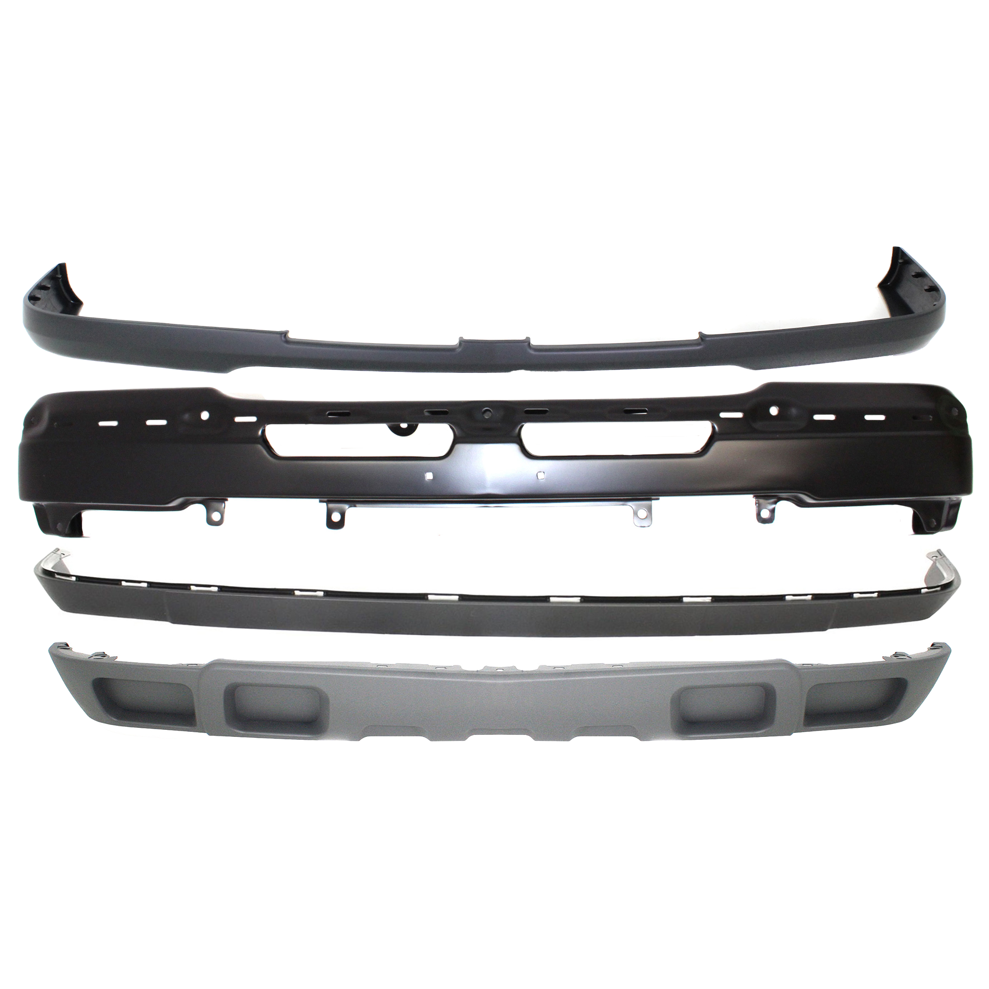 AM SILVERADO 03-07 FRONT BUMPER COVER 4 pc Kit with Bumper and Valance Base LS LT Models SKU KIT 061117-13 Partslink GM1051112 GM1002417 GM1092206 GM1092200 OEM 89025820-89025748-10397998-103