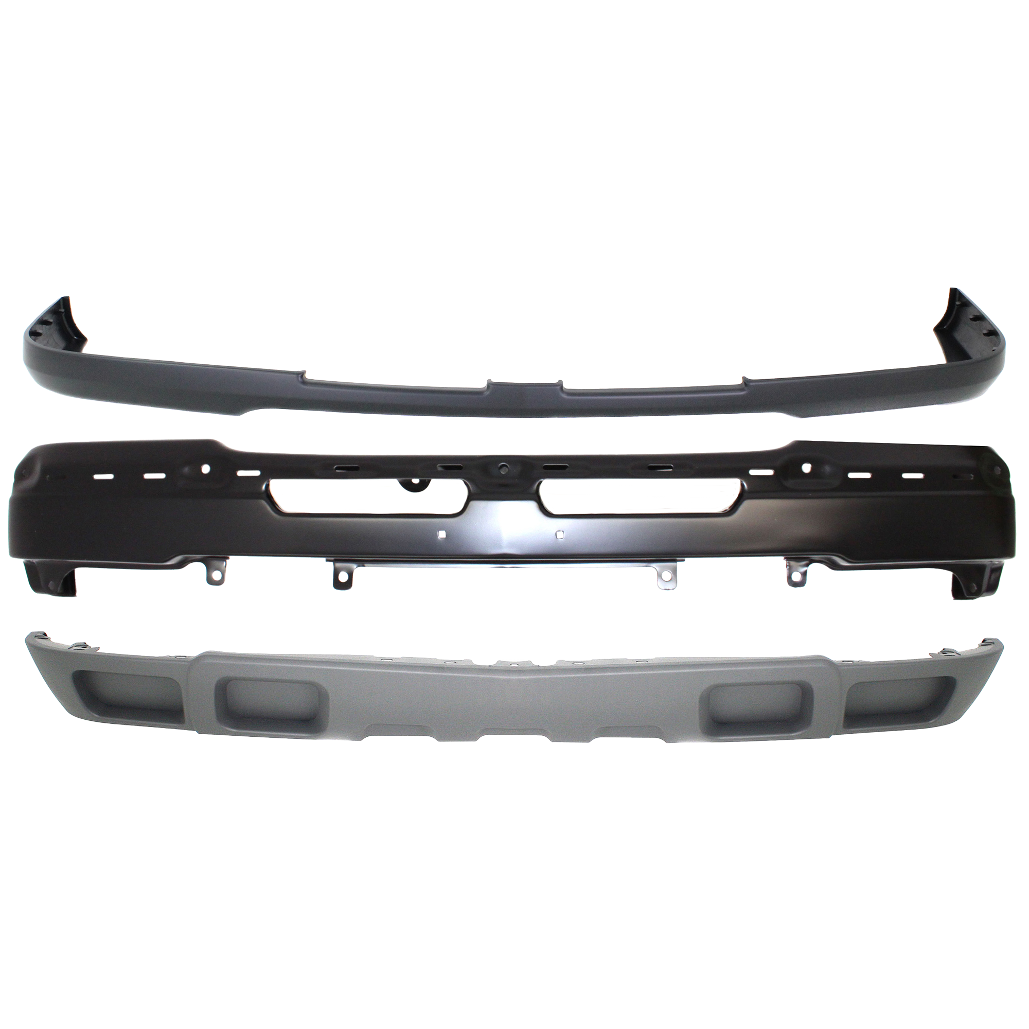 AM SILVERADO 03-07 FRONT BUMPER COVER 3 pc Kit with Bumper and Valance Base LS LT Models SKU KIT 061117-14 Partslink GM1051112 GM1002417 GM1092206 OEM 89025820-89025748-10397998