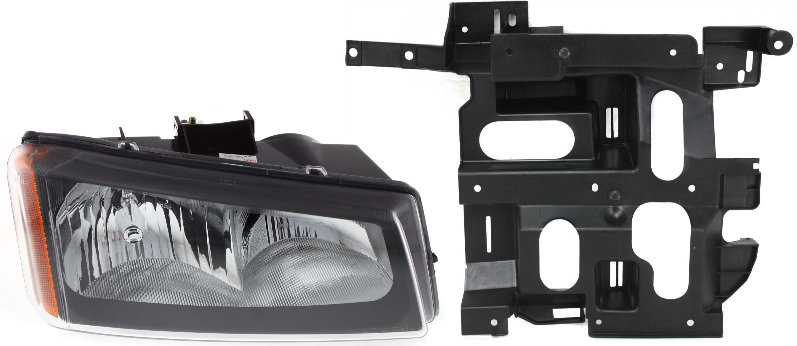 AM SILVERADO 03-07 HEAD LAMP RH 2 pc Kit Assembly Halogen with Headlight Bracket SKU KIT 061117-22 Partslink GM2503257 GM1221131 OEM 10396912-15798922