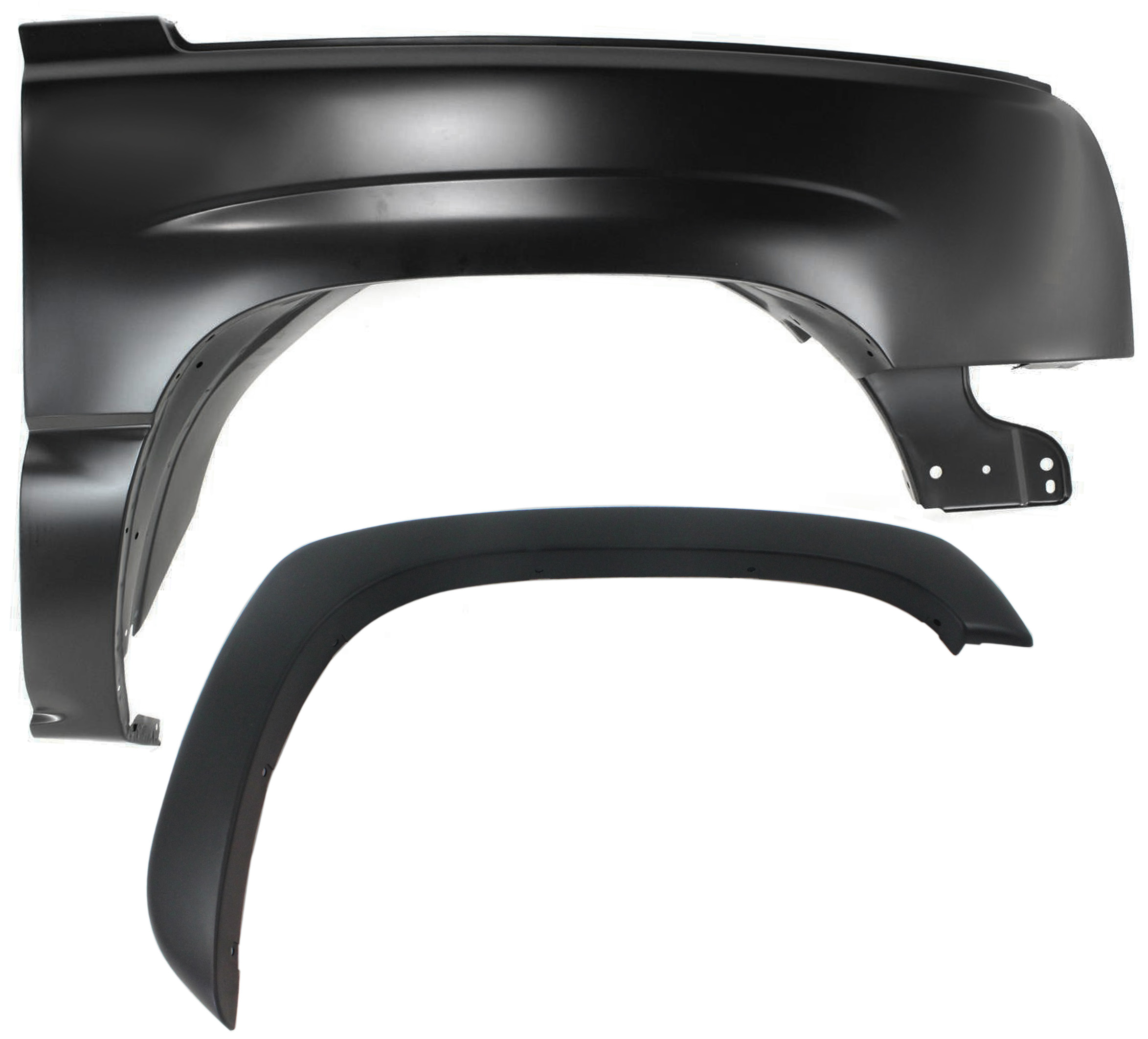 AM SILVERADO 03-07 FRONT FENDER RH 2 pc kit with Fender Flares SKU KIT 061117-31 Partslink GM1241305 GM1269103 OEM 88944419-10374850