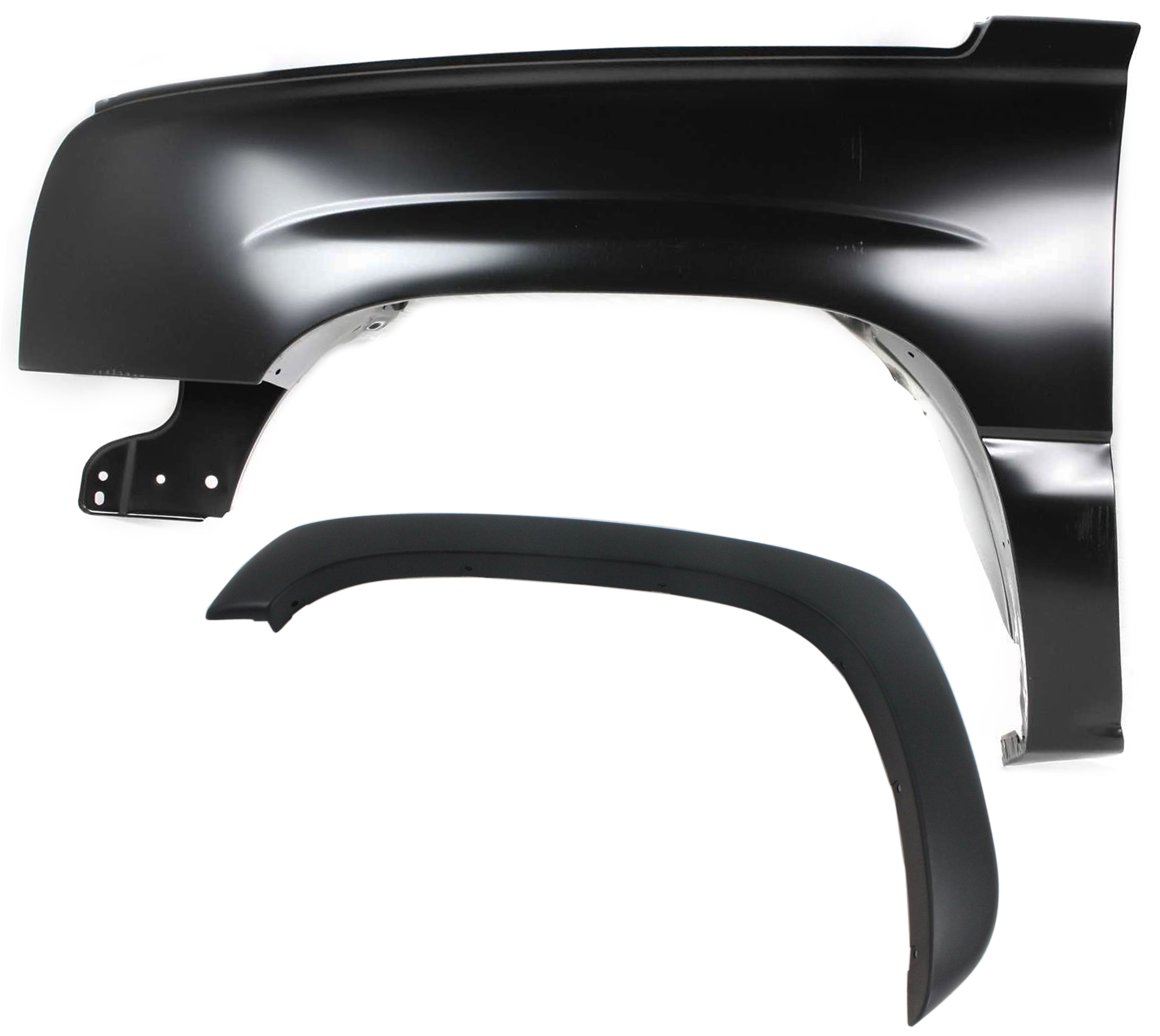 AM SILVERADO 03-07 FRONT FENDER LH 2 pc kit with Fender Flares SKU KIT 061117-34 Partslink GM1240305 GM1268103 OEM 88944420-10374851