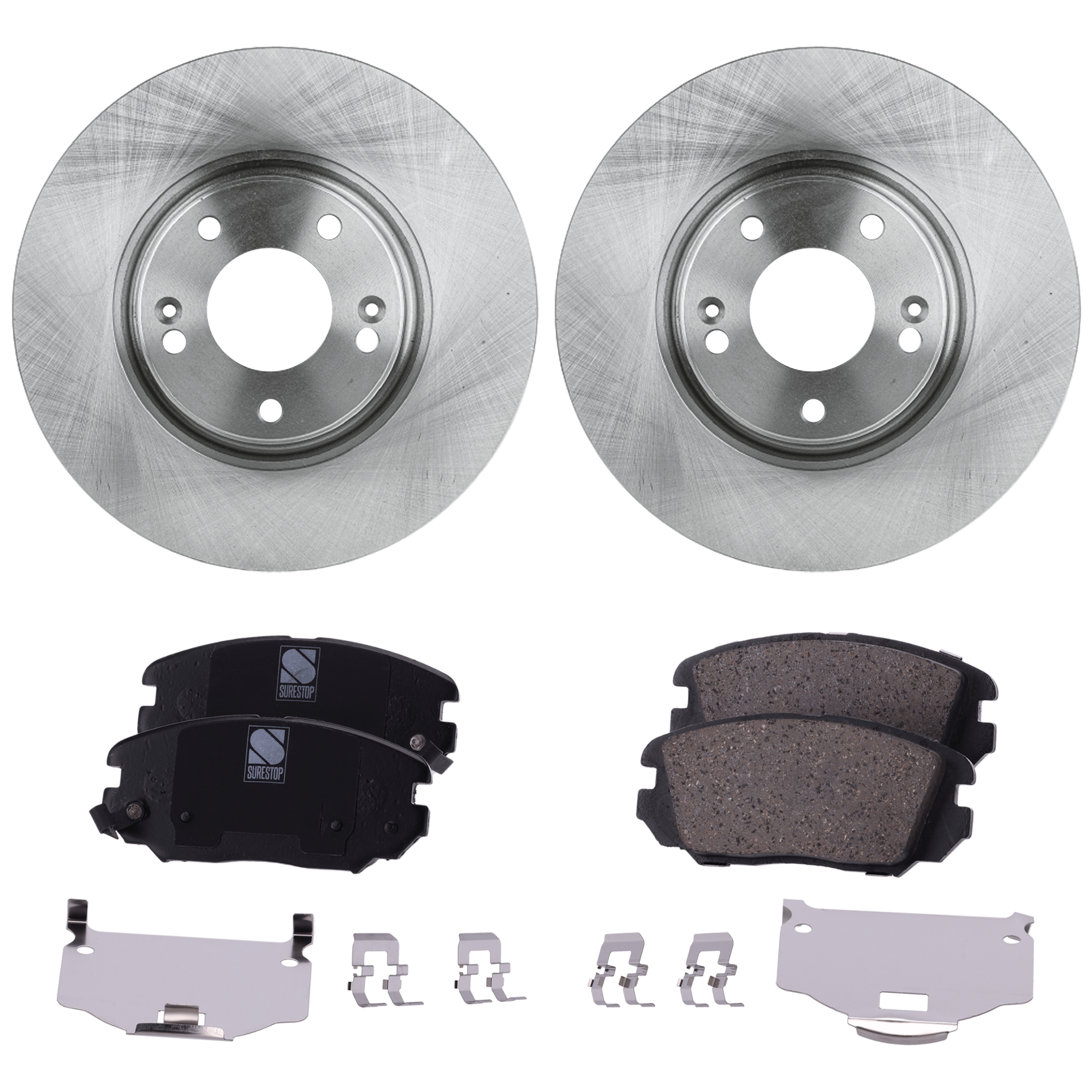 AM AZERA 06-11 FRONT BRAKE DISC AND PAD KIT RH AND LH 3 pc kit 2 Wheel Set SKU KIT 061124-04 OEM 517123F100-581013FA01-581013KA