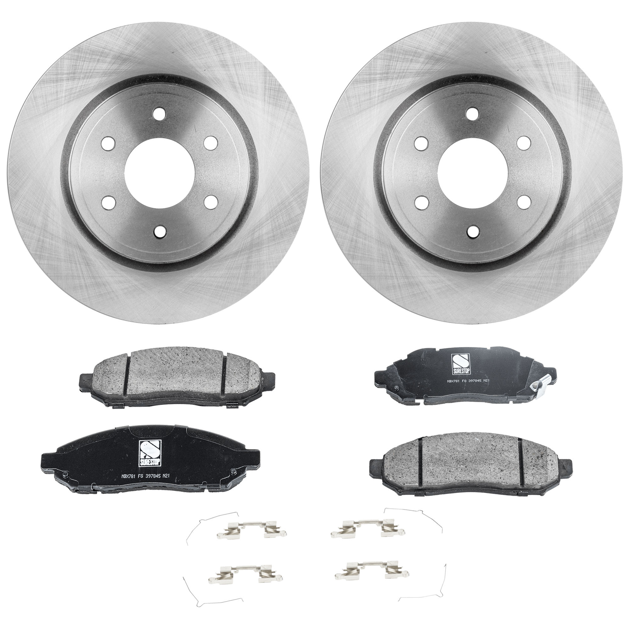 AM PATHFINDER 05-12 FRONTIER 05-23 FRONT BRAKE DISC AND PAD KIT RH AND LH 3 pc Kit Ceramic Plain Surface 4 pc Kit SKU KIT 061124-13 OEM 40206EB300-40206EA00A 402069BE