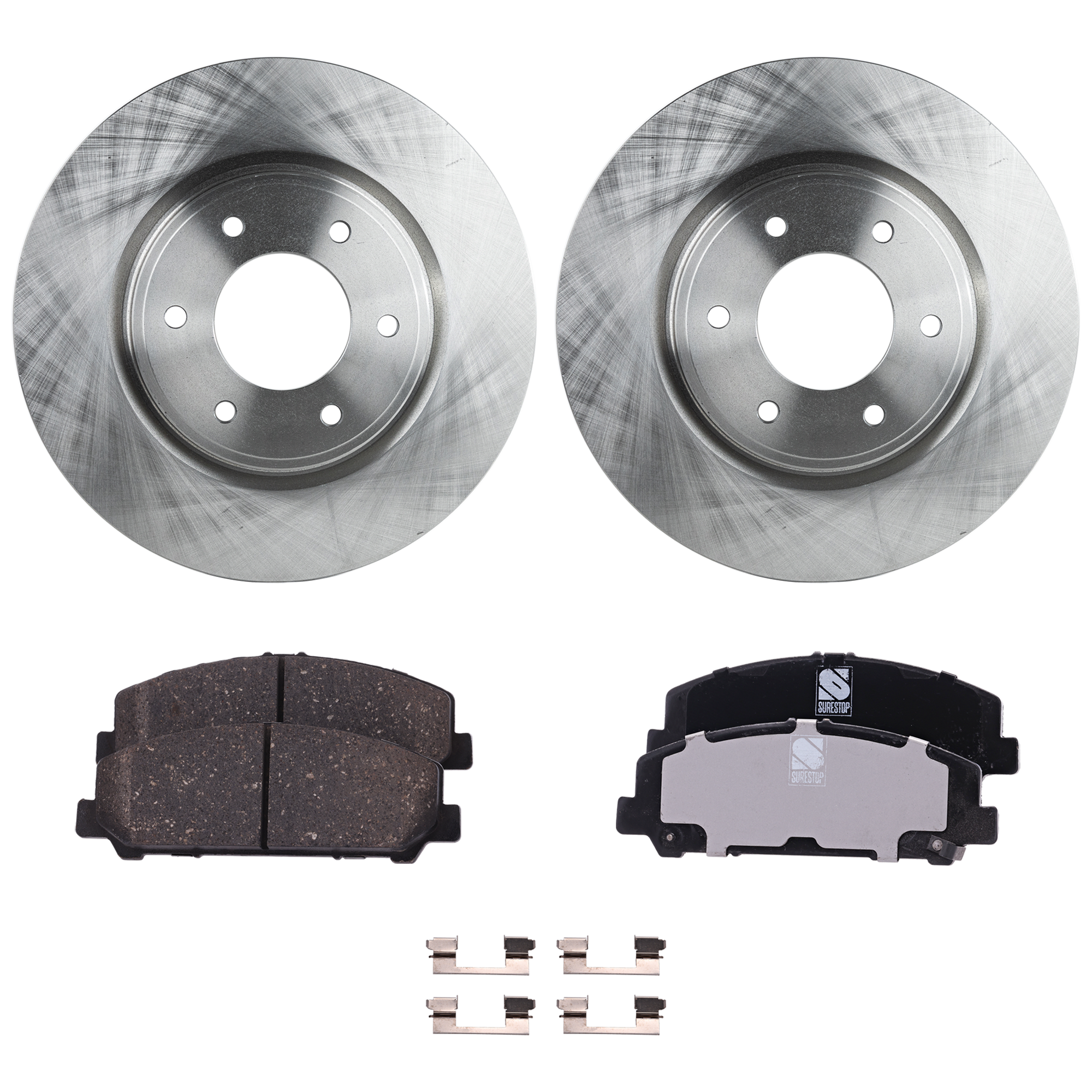 AM TITAN 08-23 ARMADA 08-19 FRONT BRAKE DISC AND PAD KIT RH AND LH 3 pc kit Ceramic Plain Surface 2 Wheel Set SKU KIT 061124-14 OEM 40206ZR00A 402069FF0B 5521082Z