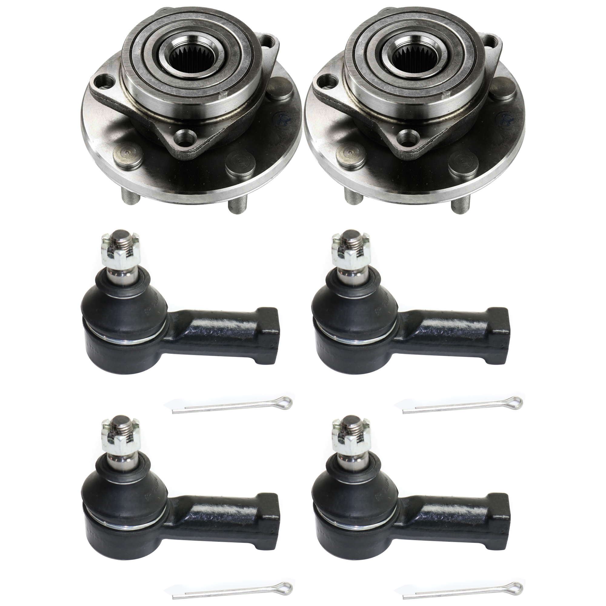 AM ECLIPSE SEBRING 95-05 GALANT 96-03 FRONT SUSPENSION KIT RH AND LH 6 pc kit with Tie Rod End and Wheel Hub SKU KIT 061124-16 OEM MR103664