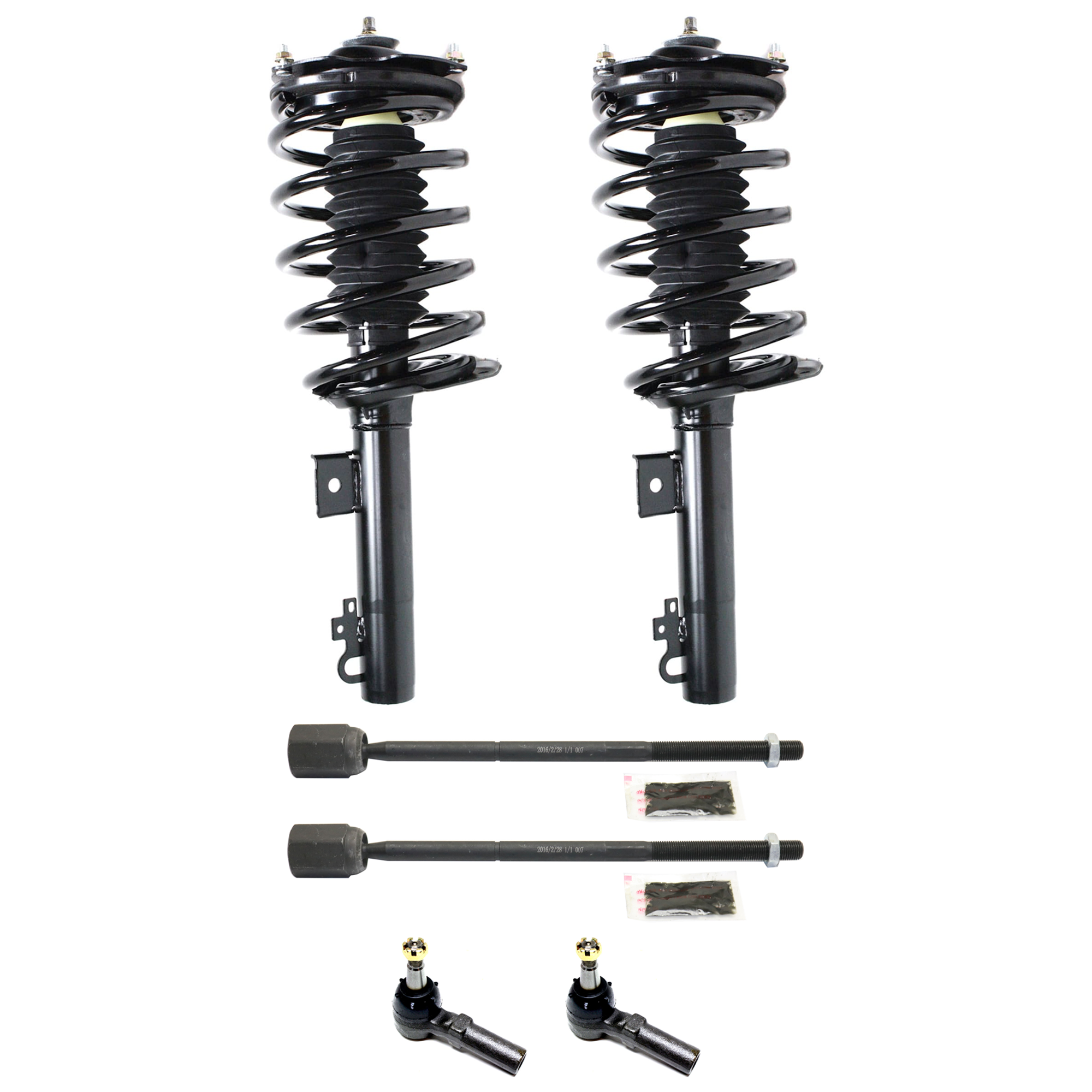 AM TAURUS 96-07 SABLE 96-05 FRONT SUSPENSION KIT RH=LH 6 pc Kit with Shock Absorber and Strut Assembly and Tie Rod End SKU KIT 061124-18 OEM 3F1Z18125DA 3F1Z18124CB F6DZ3A