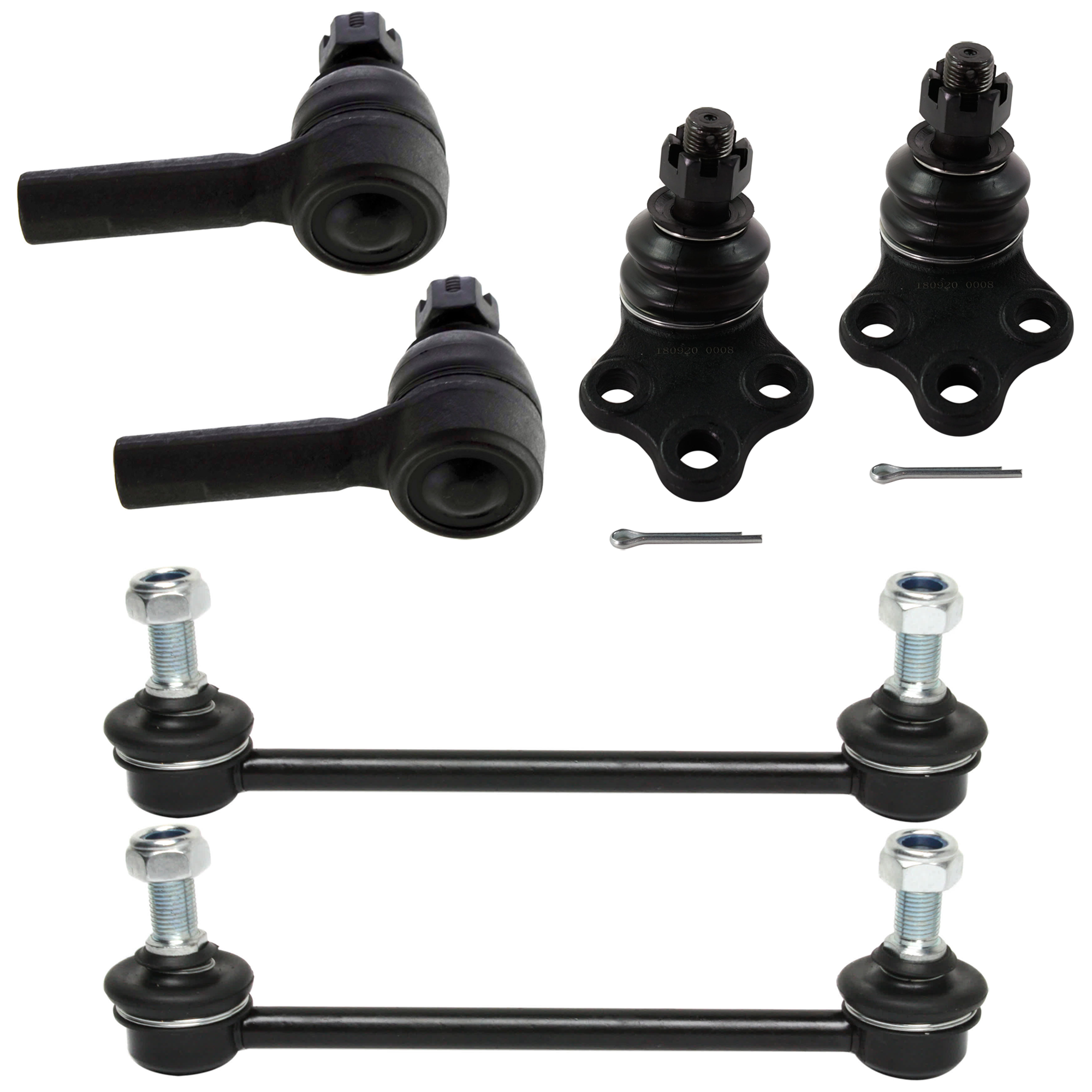 AM PATHFINDER 96-04 QX4-97-03 FRONT SUSPENSION KIT 6 pc Kit with Tie Rod End Ball Joint and Sway Bar Link SKU KIT 061124-40 OEM D01600W025-18246-1014870-26