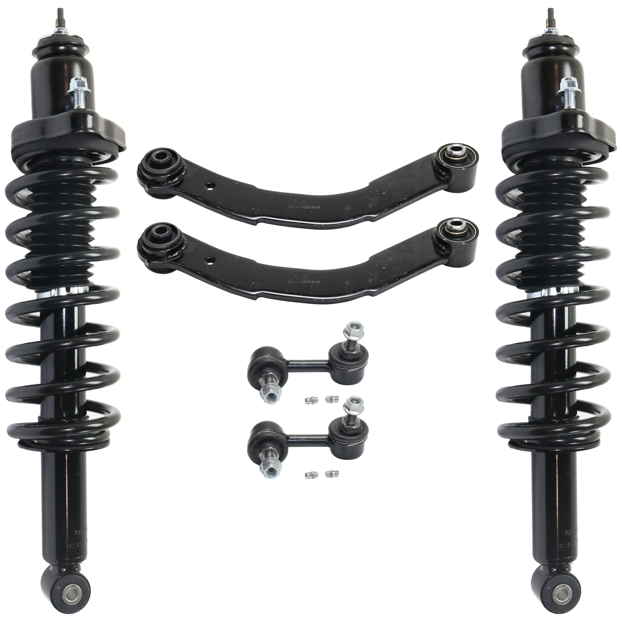 AM CALIBER 07-09 REAR SUSPENSION KIT 6 pc kit with Control Arm Shock Absorber and Strut Assembly and Sway Bar Link SKU KIT 061124-46 OEM 5105271AC 5105271AA 68058866AA
