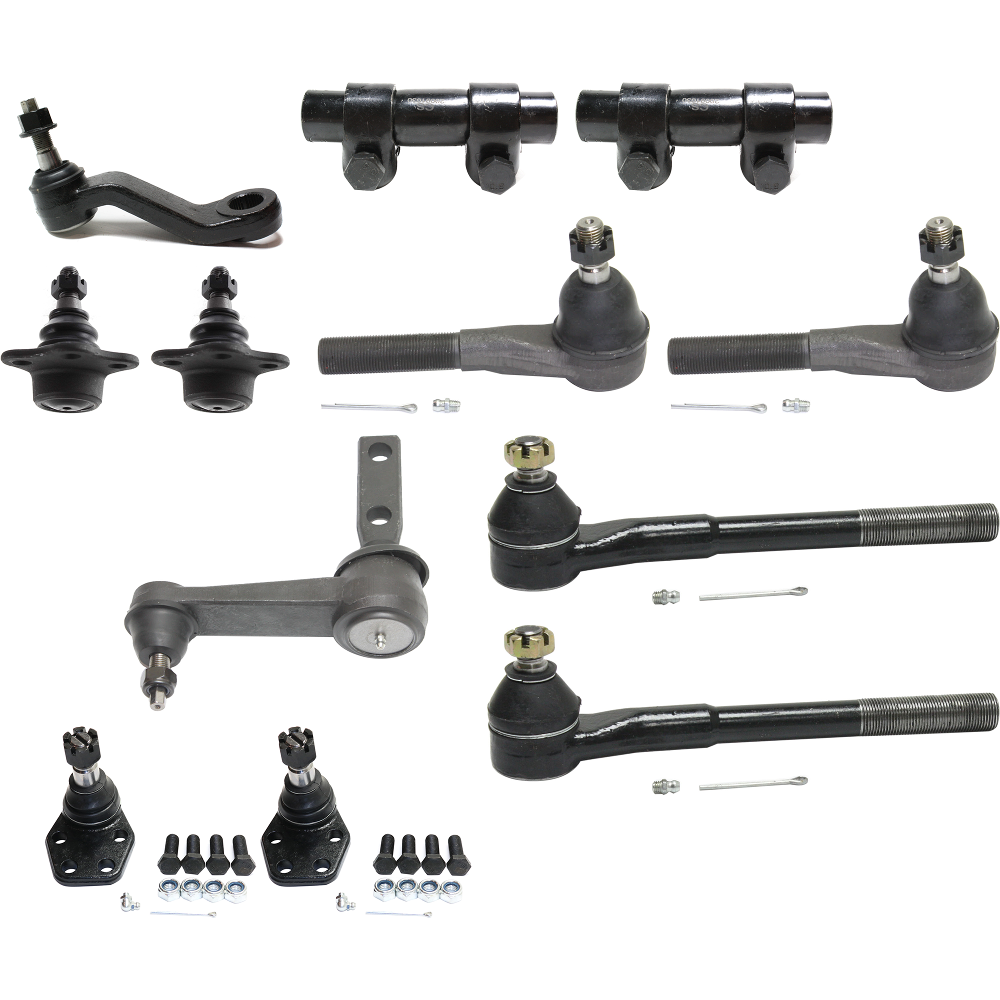 AM RAM 2500-3500 PICKUP 00-02 IDLER ARM 12 pc kit with Ball Joint Pitman Arm Tie Rod Adjusting Sleeve and Tie Rod End SKU KIT 061124 C119 OEM 190168-2683719-4501125-5210