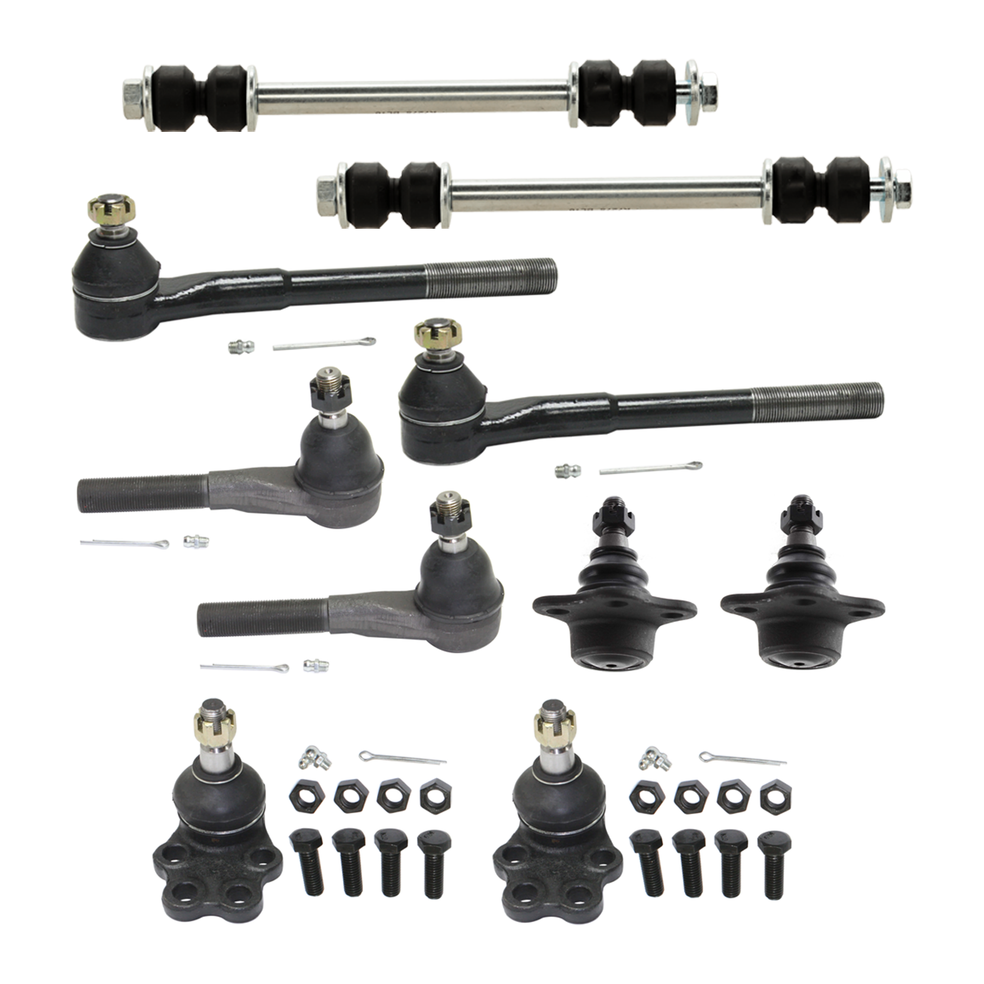 AM RAM 1500-00-01 FRONT BALL JOINT RH AND LH Upper and Lower 10 pc kit with Sway Bar Link and Tie Rod End SKU KIT 061124 C120 OEM 104276-2601534-5021289-5051277