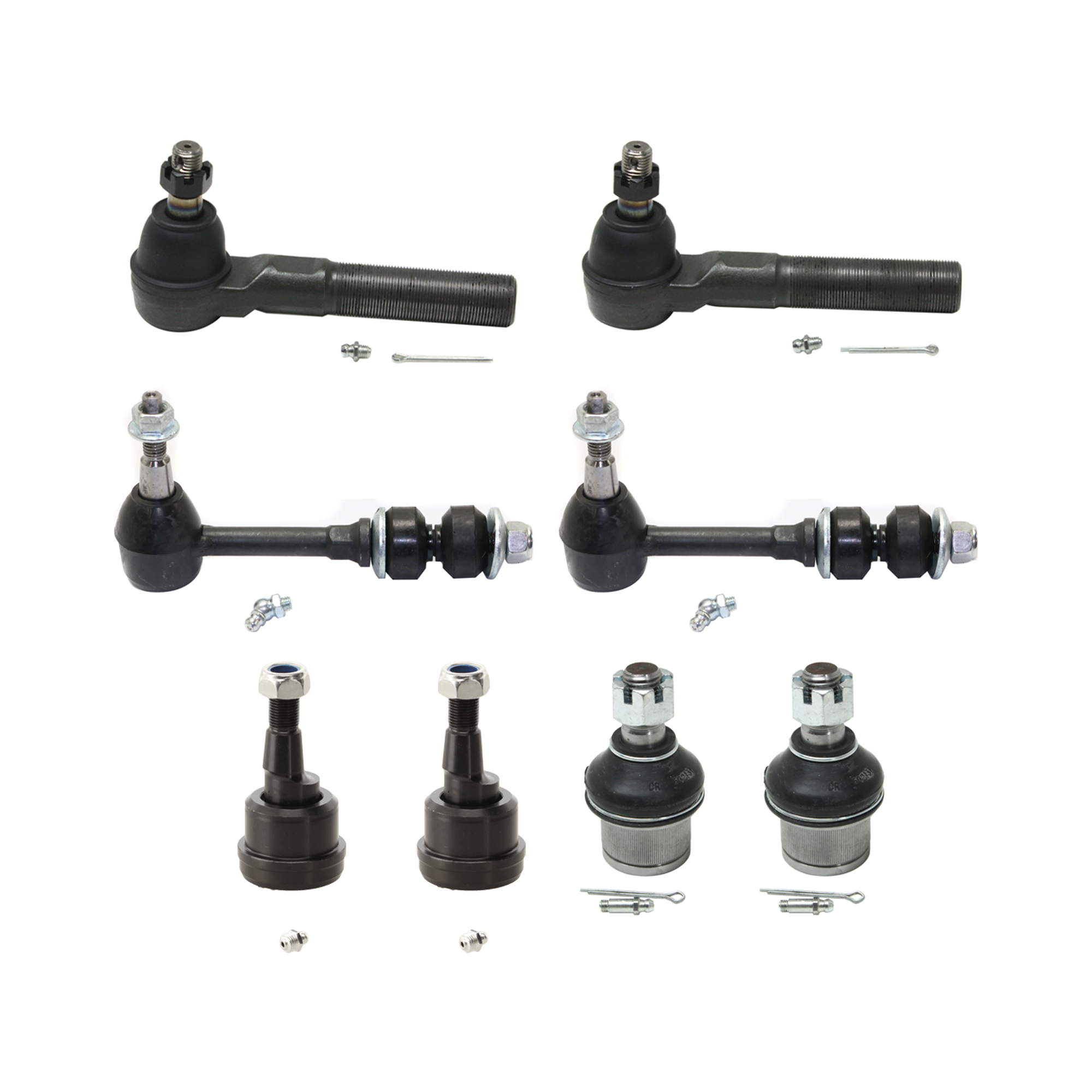 AM RAM 2500-3500 PICK UP 03-05 FRONT TIE ROD END RH AND LH Outer 8 pc kit with Ball Joint and Sway Bar Link SKU KIT 061124 C131 OEM 2693257-4011920-05086143AC 401