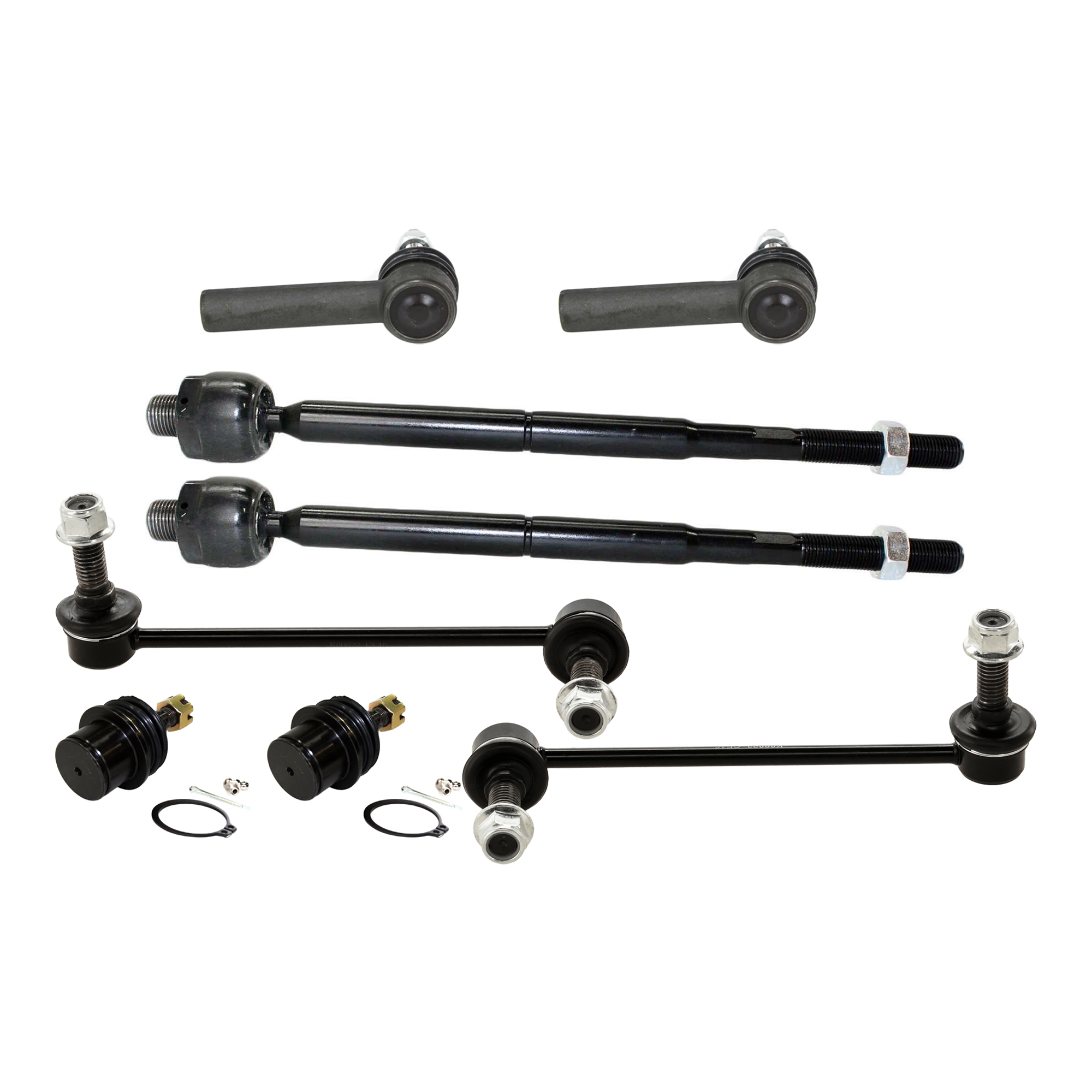 AM CHRYSLER 300-05-10 CHARGER 06-10 FRONT TIE ROD END RH AND LH Inner and Outer 8 pc kit with Ball Joint and Sway Bar Link SKU KIT 061124 C133 OEM 1016754-2693215-4011878-401