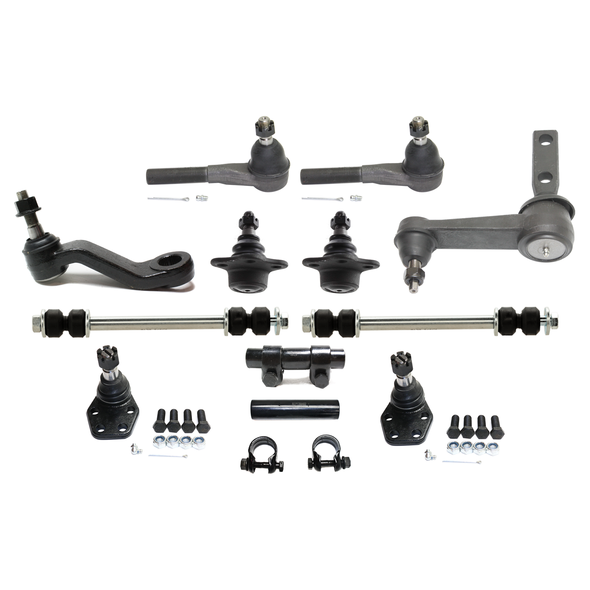 AM RAM 3500-00-02 IDLER ARM 12 pc kit with Ball Joint Pitman Arm Sway Bar Link Tie Rod Adjusting Sleeve and Tie Rod End SKU KIT 061124 C153 OEM 190168-2683719-4501125-5210