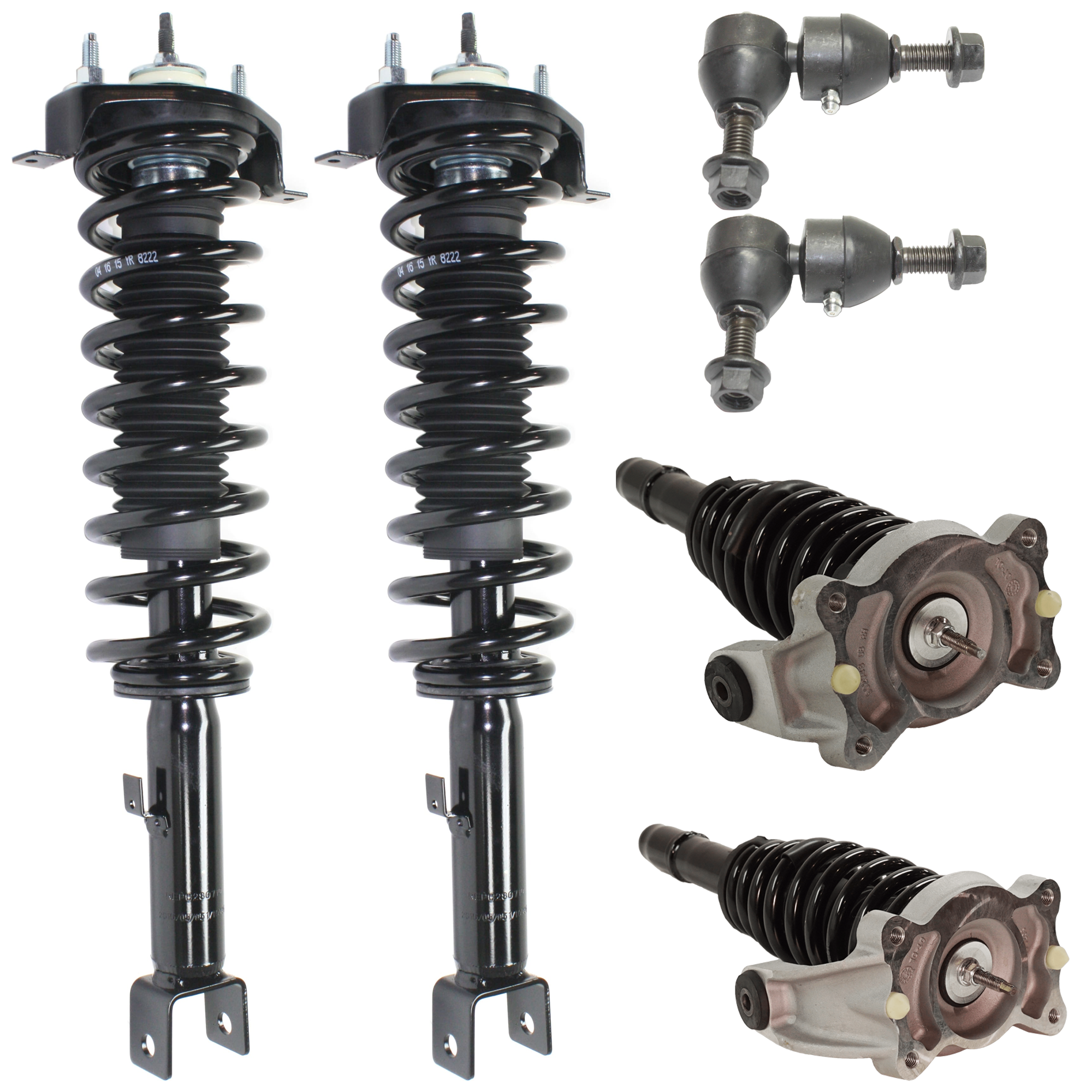 AM SEBRING STRATUS 01-06 FRONT AND REAR FULLY LOADED STRUT RH AND LH 6 pc kit with Sway Bar Link SKU KIT 061124 C165 OEM 11651-811081-816186-92140324-1