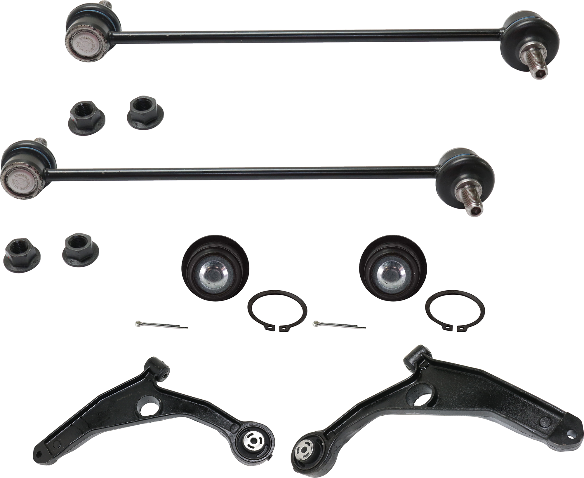 AM AVENGER 08-11 SEBRING 07-09 FRONT CONTROL ARM RH AND LH Lower 6 pc kit with Ball Joint and Sway Bar Link SKU KIT 061124 C17 OEM 5085407AD 5085407AK 5085408AC