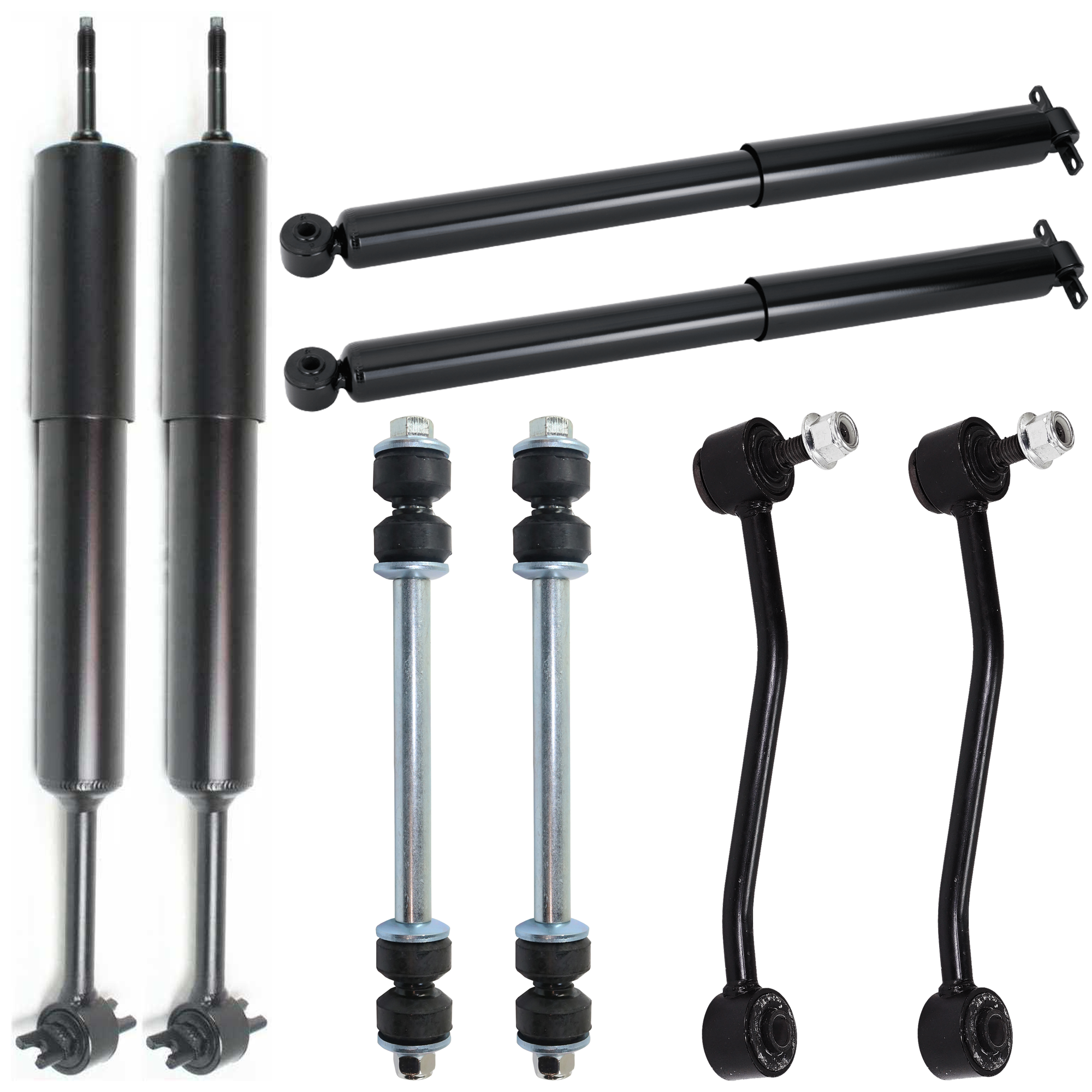 AM EXPLORER 95-01 MOUNTAINEER 97-01 FRONT AND REAR SHOCK RH AND LH 8 pc kit Gas Charged Twin tube with Sway Bar Link SKU KIT 061124 C180 OEM 37035-1L2Z18125HA G63679-8L5Z1