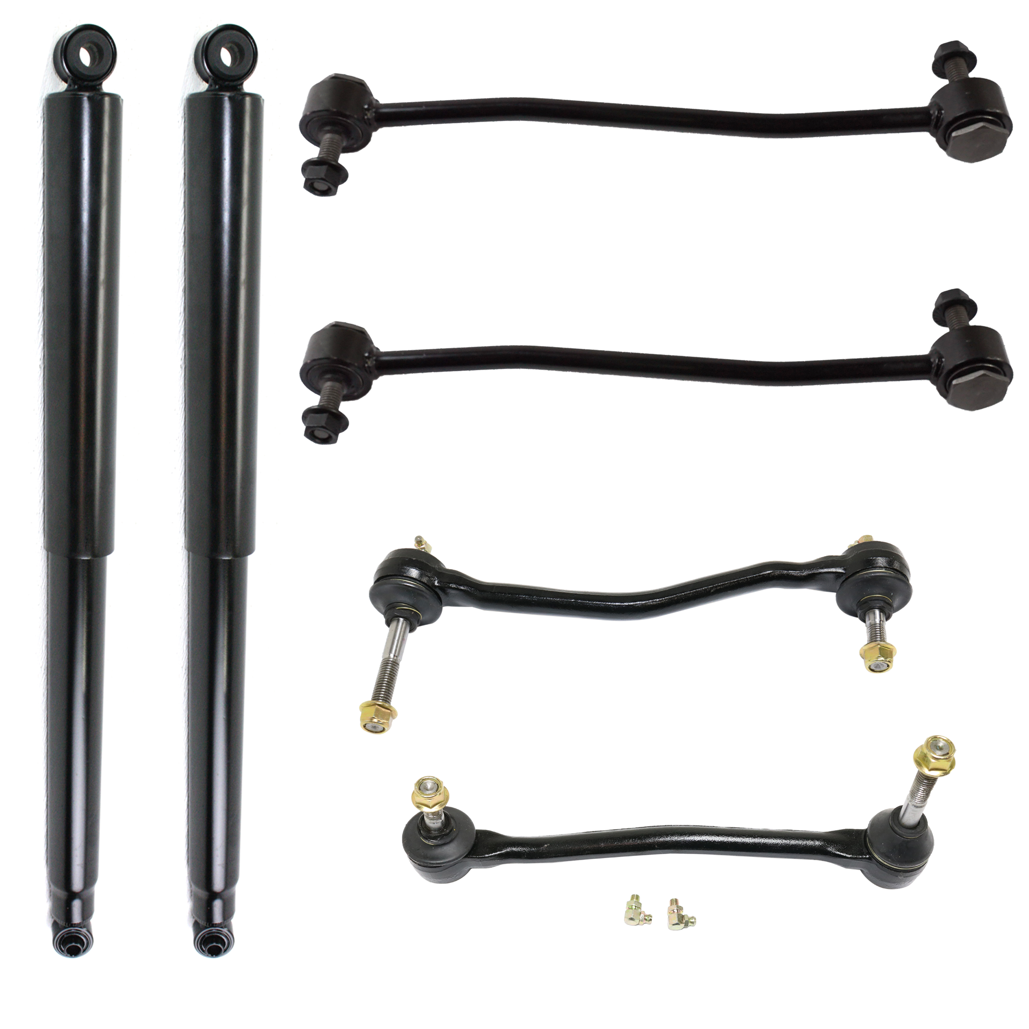 AM F 250 F 350 SUPER DUTY 03-04 REAR SHOCK RH AND LH 6 pc kit with Sway Bar Link SKU KIT 061124 C182 OEM 1880273-2651632-5451423-1C3Z5K