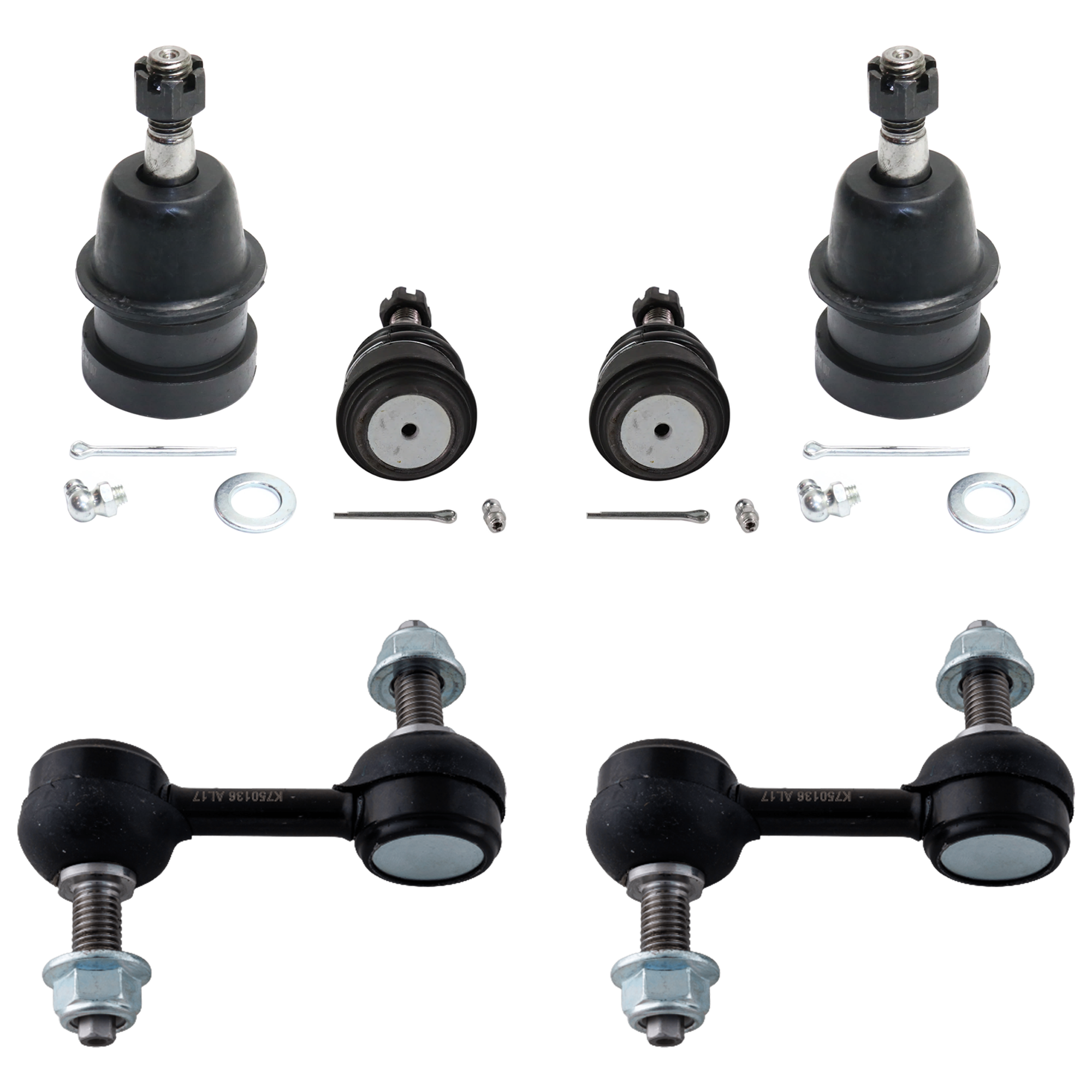 AM CORVETTE 97-11 XLR 04-09 FRONT BALL JOINT RH AND LH Upper and Lower 6 pc kit with Sway Bar Link SKU KIT 061124 C187 OEM 260-162-050-513-391-000-000-000-000