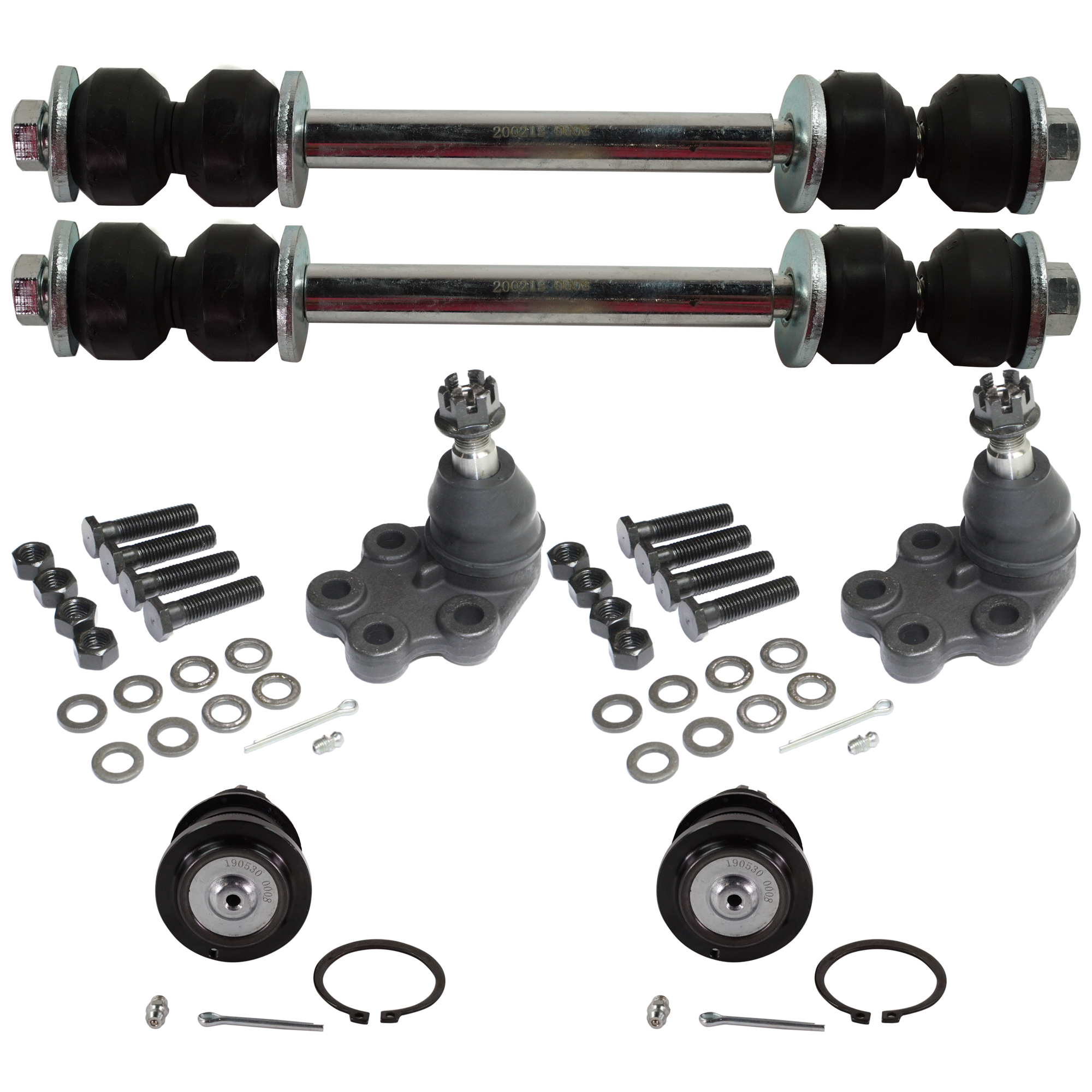 AM SILVERADO SIERRA 1500-99-06 FRONT BALL JOINT RH AND LH Upper and Lower 6 pc kit with Sway Bar Link SKU KIT 061124 C197 OEM 104265-2601525-5001103-1247