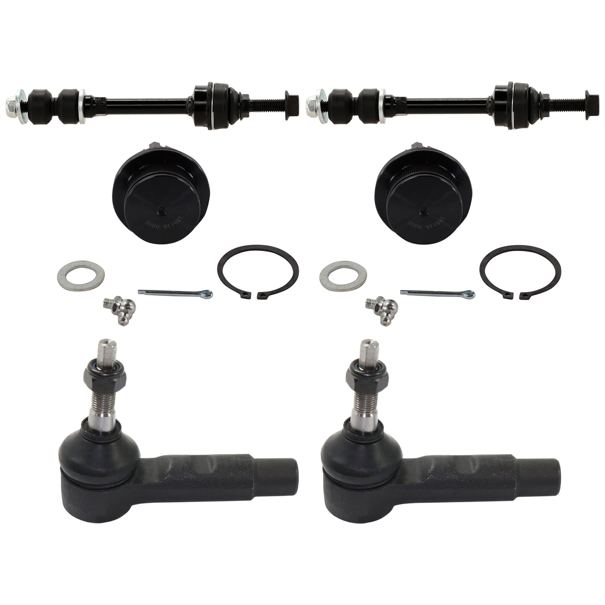 AM RAM 1500 PICKUP 02-08 FRONT BALL JOINT RH AND LH Lower 6 pc kit with Sway Bar Link and Tie Rod End SKU KIT 061124 C199 OEM 104333-2601556-5051294-45D2294