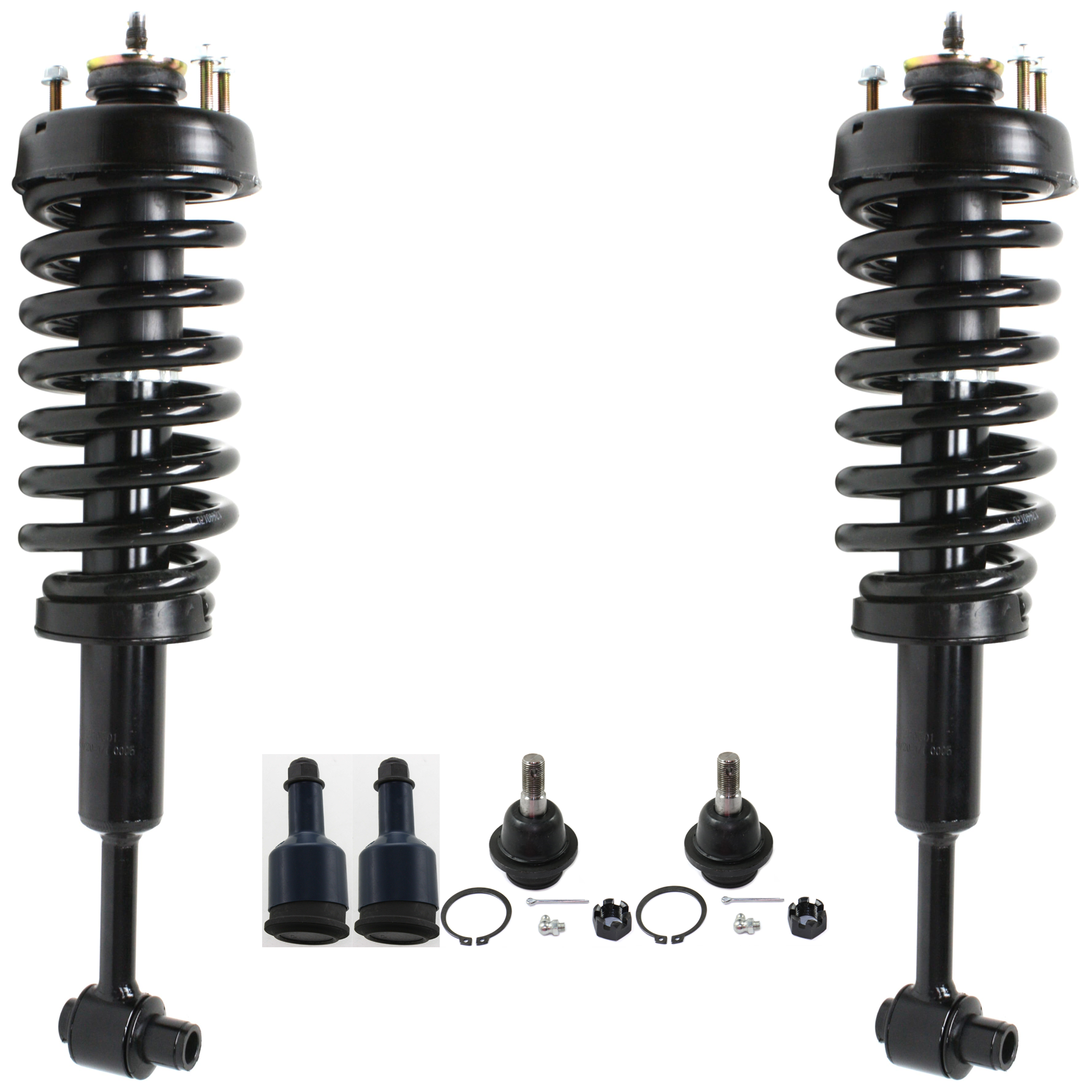 AM EXPLORER MOUNTAINEER 02-03 FRONT FULLY LOADED STRUT RH AND LH 6 pc kit Gas Charged Twin tube with Ball Joint SKU KIT 061124 C224 OEM 3U2Z18124PAA 104222-285019-101