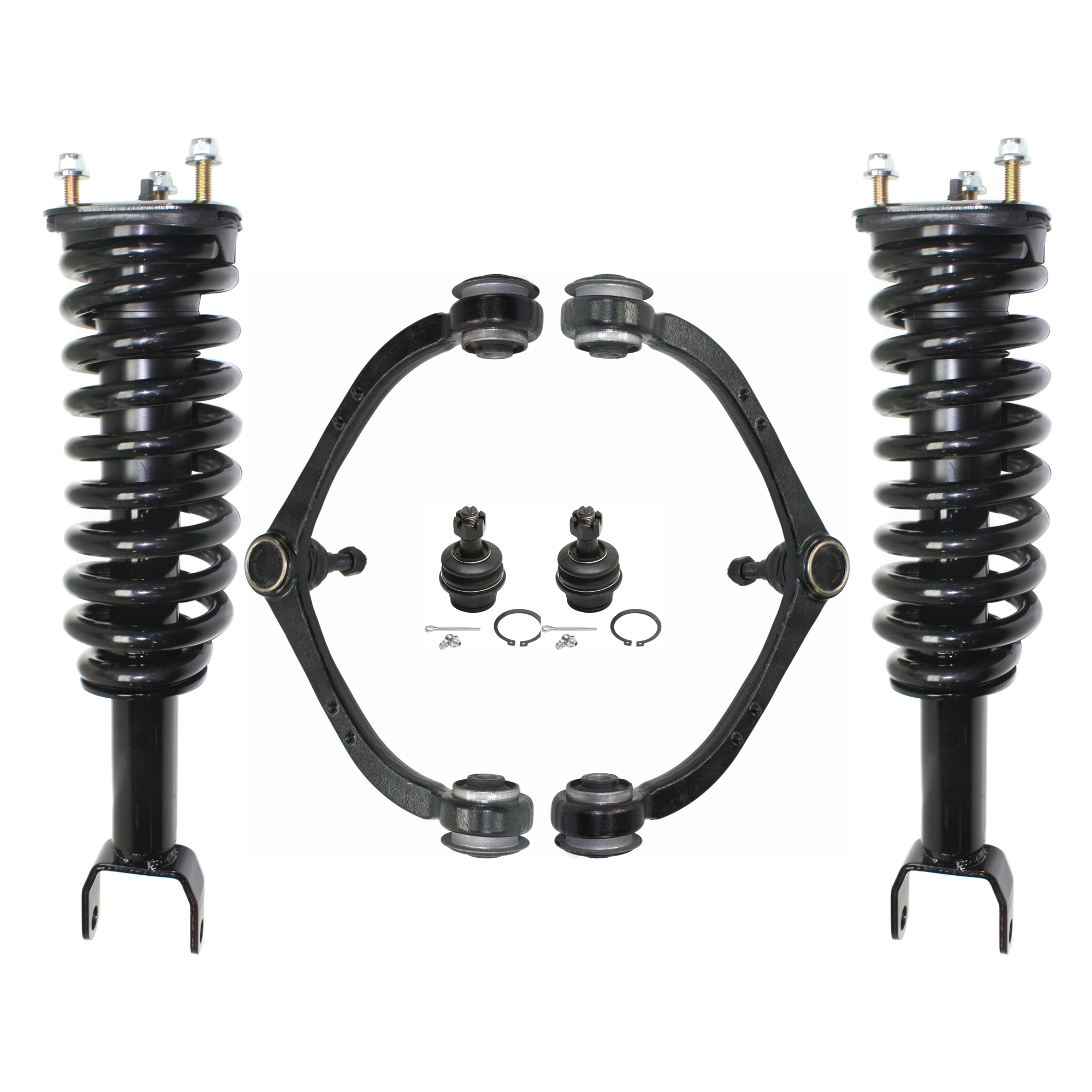 AM DAKOTA 05-09 RAIDER 06-09 FRONT FULLY LOADED STRUT RH AND LH 6 pc kit Gas Charged Twin tube with Ball Joint and Control Arm SKU KIT 061124 C226 OEM 68020856AB 52855697AE 2601668