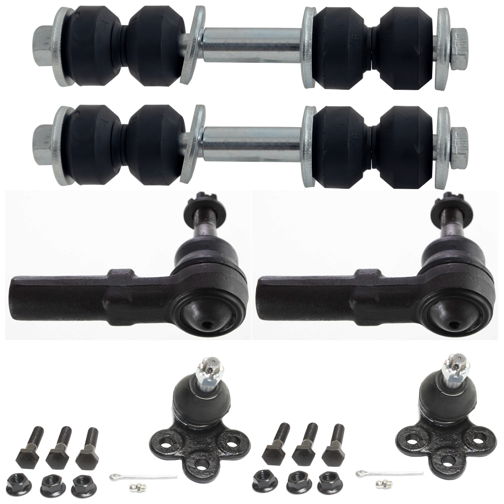 AM PARK AVENUE 97-05 AURORA 97-03 FRONT BALL JOINT RH AND LH Lower 6 pc kit with Sway Bar Link and Tie Rod End SKU KIT 061124 C252 OEM 2601597-5051324-19144074-25