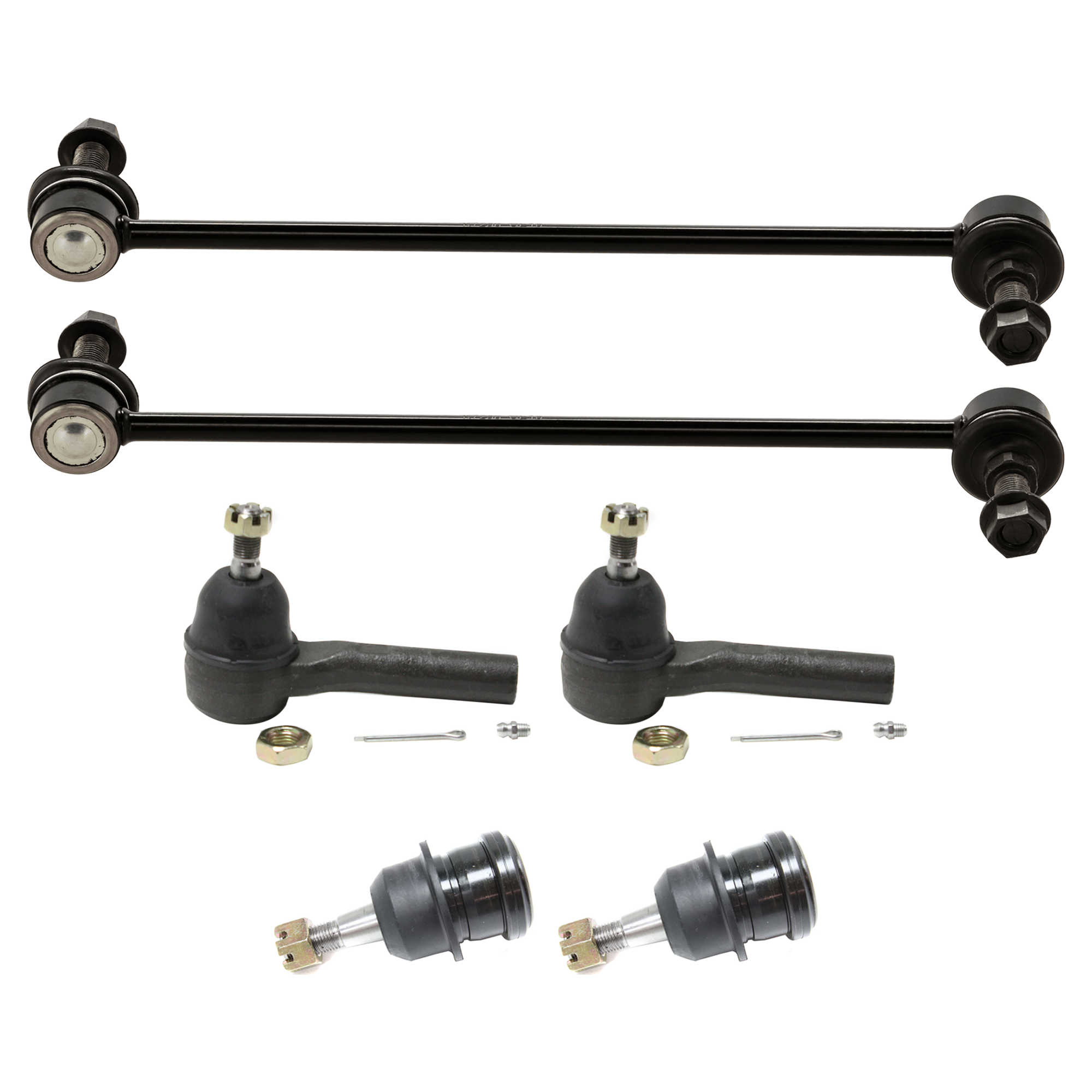 AM TOWN COUNTRY CARAVAN 05-07 FRONT SWAY BAR LINK 6 pc Kit with Tie Rod End and Ball Joint SKU KIT 061124 C253 OEM 18189-687000-2652212-4694855-5