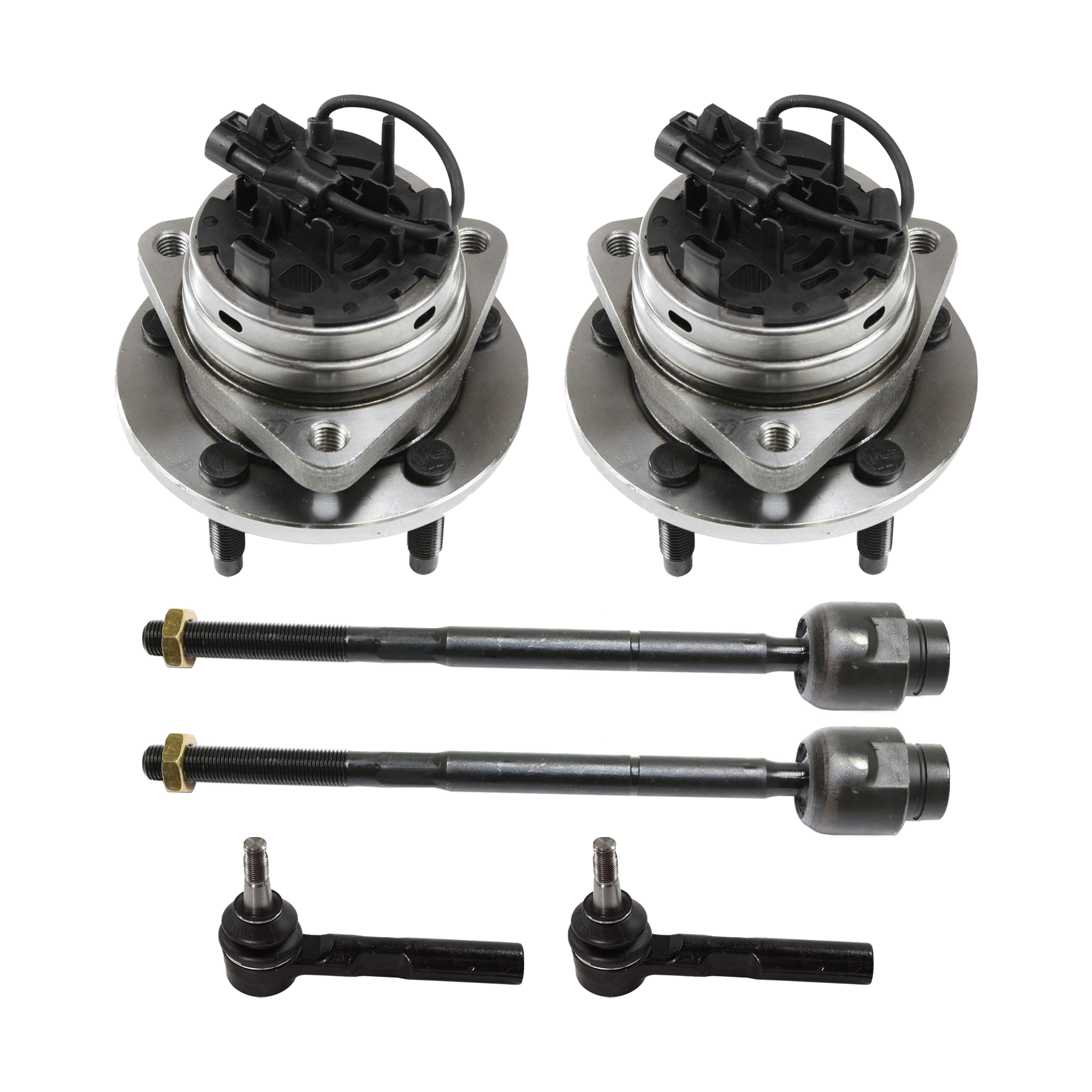 AM MALIBU 04-12 G6-05-10 FRONT HUB ASSEMBLY RH AND LH 6 pc kit 5 Studs 5 x 4.33 in. Bolt Pattern with Tie Rod End SKU KIT 061124 C285 OEM 15793213-2693505-4012168-15944
