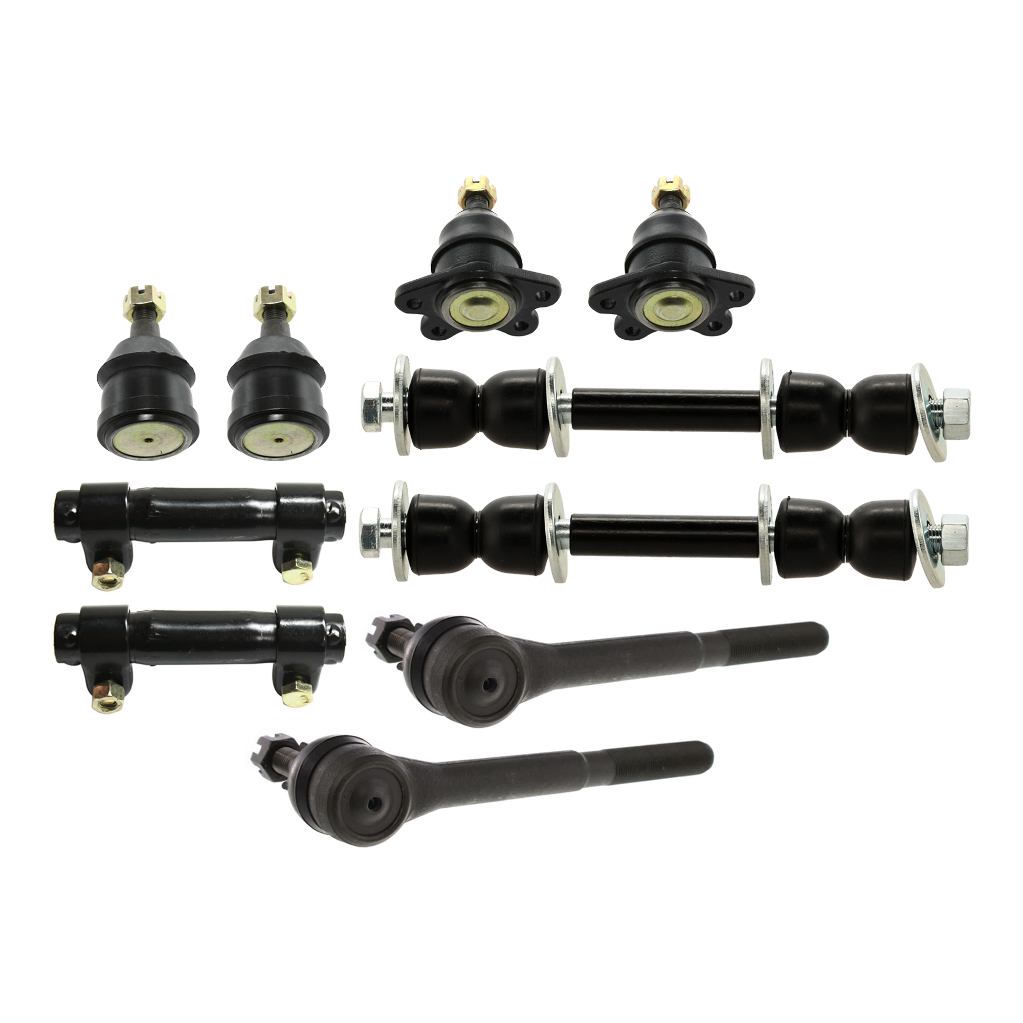 AM C FULL SIZE PICKUP 88-00 FRONT BALL JOINT RH AND LH Upper and Lower 10 pc kit with Sway Bar Link Tie Rod Adjusting Sleeve and Tie Rod End SKU KIT 061124 C37 OEM 104101-2601312-5051134-1561