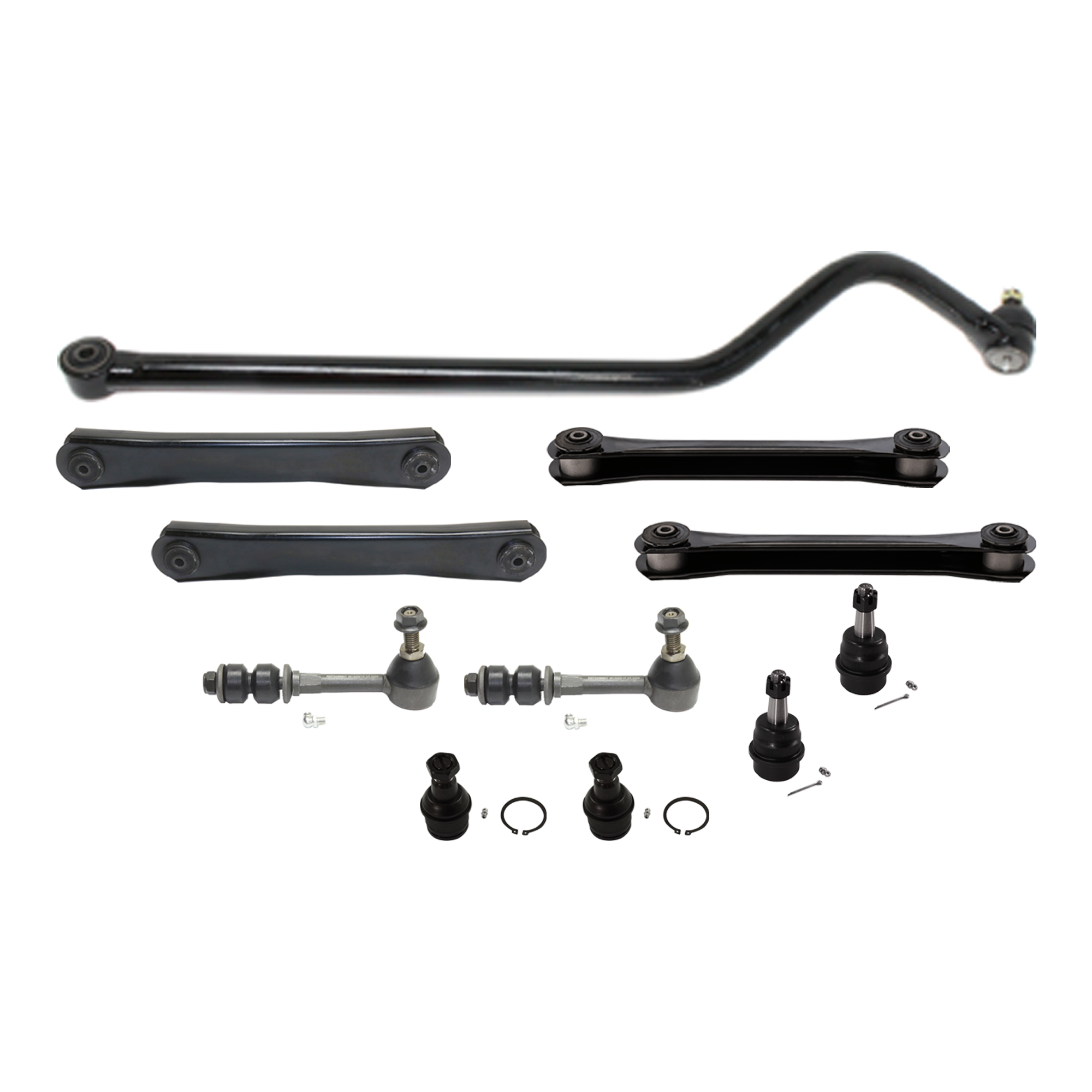 AM RAM 2500-94-95 FRONT TRACK BAR 11 pc kit with Ball Joint Control Arm and Sway Bar Link SKU KIT 061124 C75 OEM 1387900-2724229-4401127-520