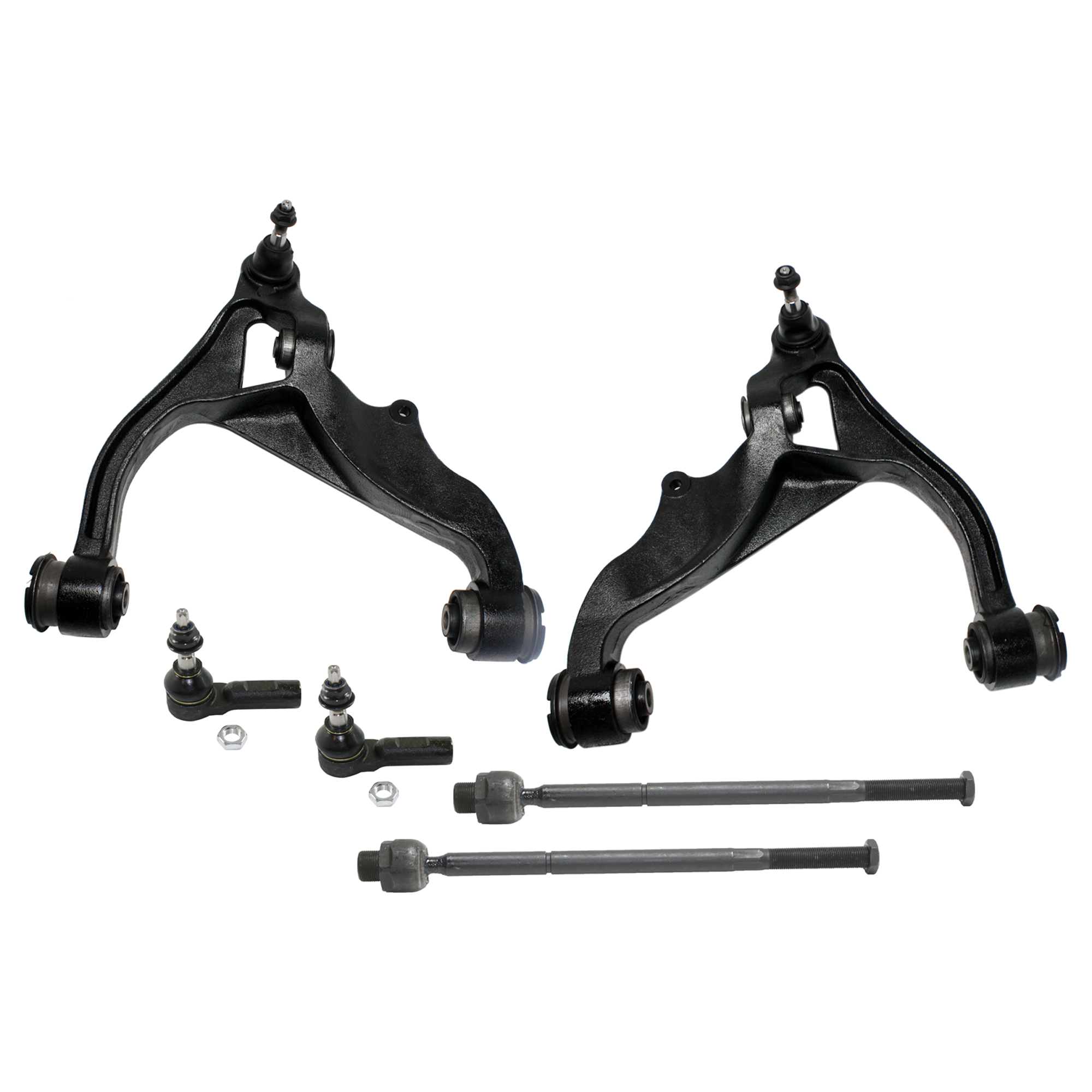 AM RAM 1500-06-12 FRONT CONTROL ARM RH AND LH Lower 6 pc kit w Tie Rod End SKU KIT 061124 C97 OEM 55366438AE 55366438AG 55366438