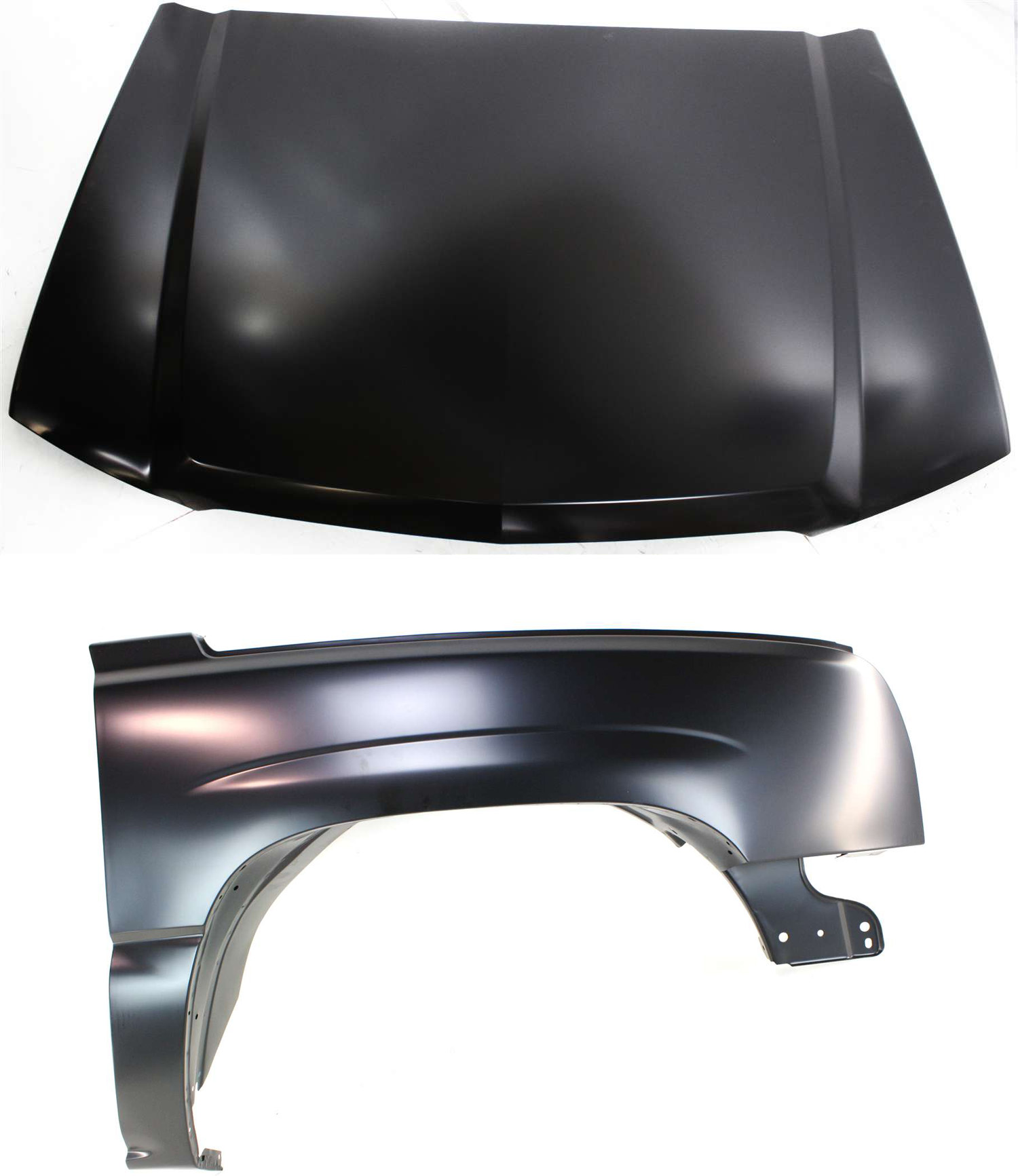 AM SILVERADO 03-07 FRONT FENDER RH 2 pc Kit Includes Hood SKU KIT 061217-36 Partslink GM1241305 GM1230274 OEM 88944419-88944302