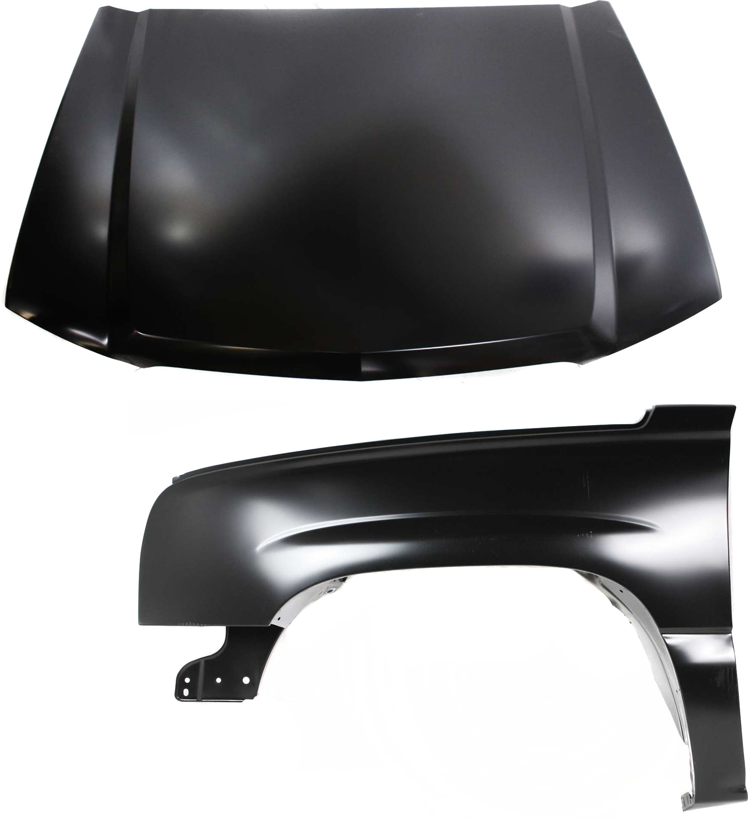 AM SILVERADO 03-07 FRONT FENDER LH 2 pc Kit Includes Hood SKU KIT 061217-37 Partslink GM1240305 GM1230274 OEM 88944420-88944302