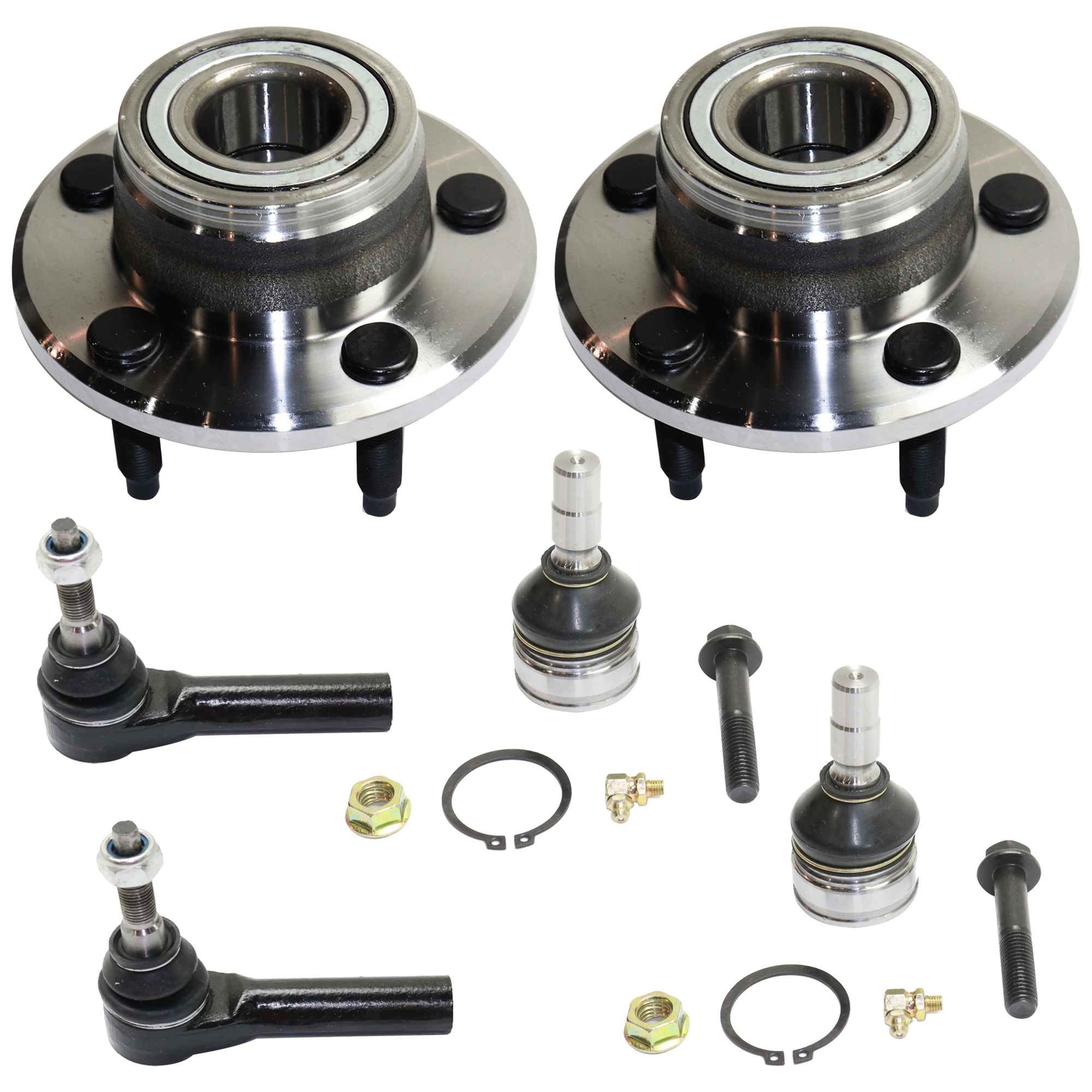 AM MUSTANG 05-09 FRONT SUSPENSION KIT RH AND LH 6 pc Kit with Wheel Hub Ball Joint and Tie Rod End SKU KIT 061224-01 OEM 2601594-5051322-45D2322-46D232