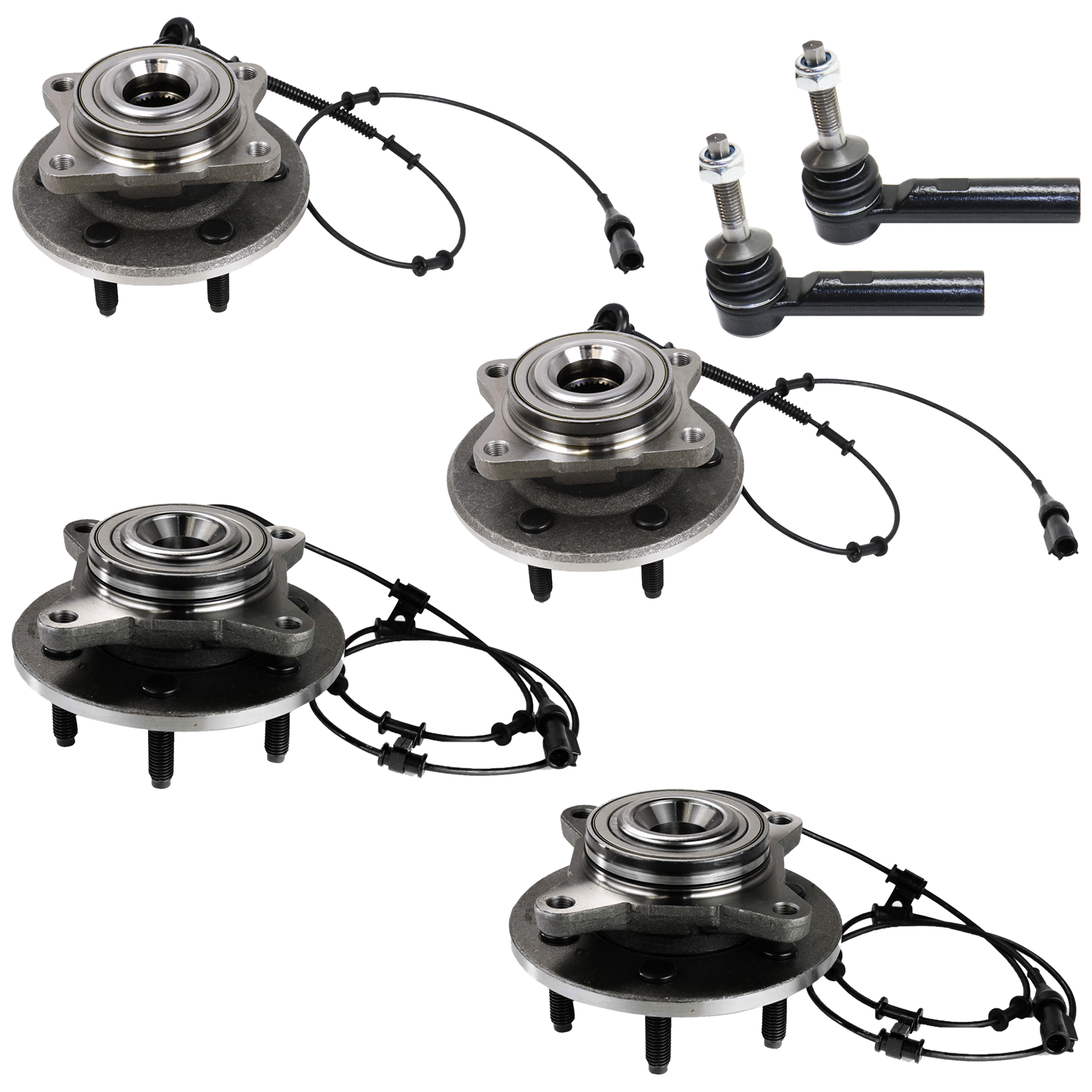 AM EXPEDITION NAVIGATOR 03-06 FRONT AND REAR SUSPENSION KIT RH AND LH 6 pc kit with Tie Rod End and Wheel Hub SKU KIT 061224-06 OEM 2693264-2693311-4011927-401197