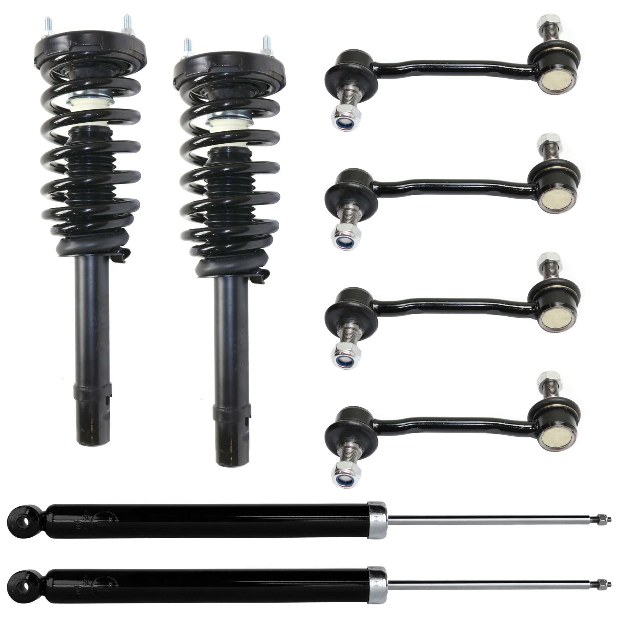 AM AZERA 06-11 SONATA 06-10 FRONT AND REAR SUSPENSION KIT RH AND LH 8 pc Kit with Shock Absorber and Strut Assembly and Sway Bar Link SKU KIT 061224-13 OEM 546113K051-553113K051-553113K0