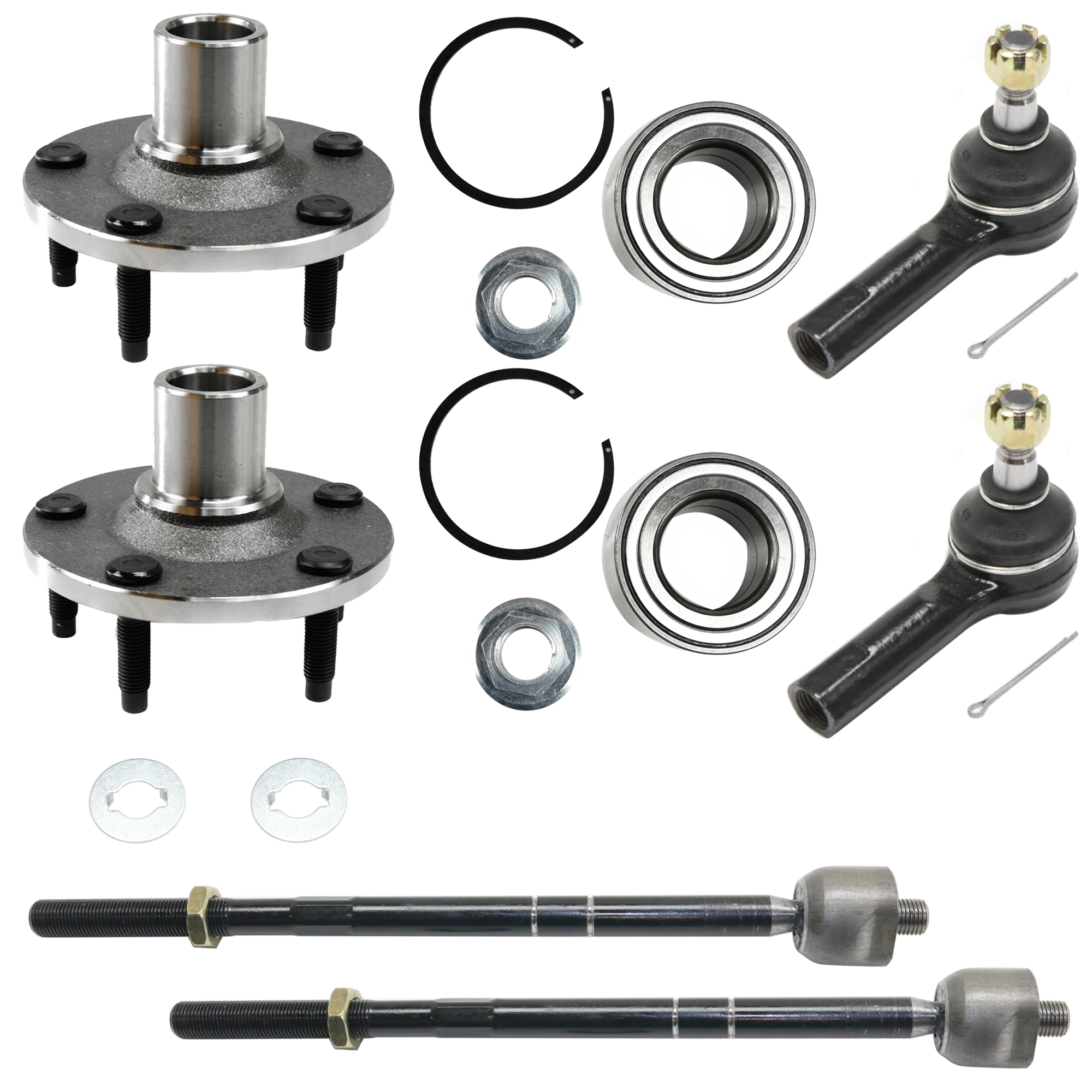 AM ESCAPE TRIBUTE 08-09 FRONT SUSPENSION KIT RH AND LH 6 pc Kit with Tie Rod End and Wheel Hub SKU KIT 061224-15 OEM 1017645-2695602-4051184-45A222